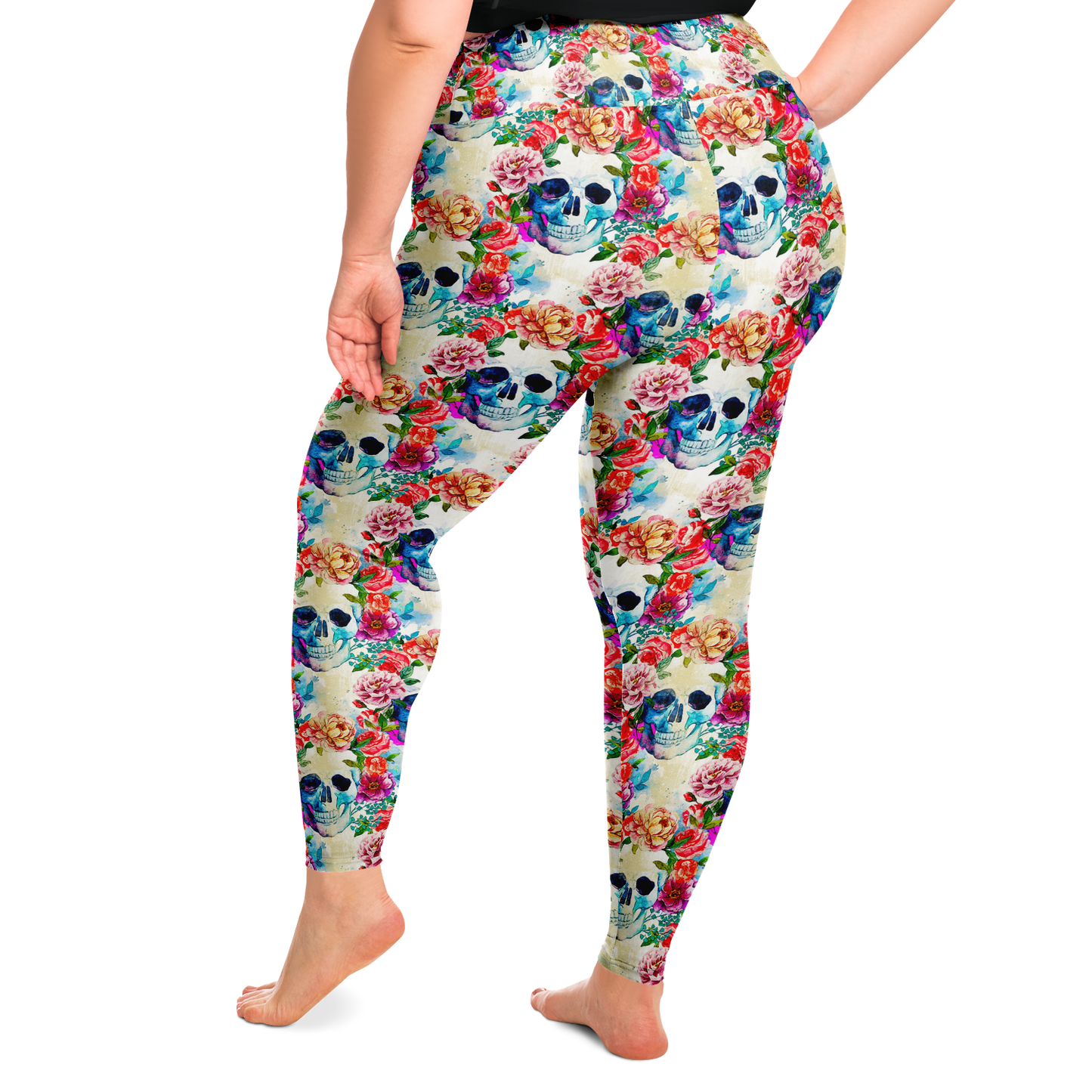 Peonies and Skulls Legging Plus Size - NeoSkull
