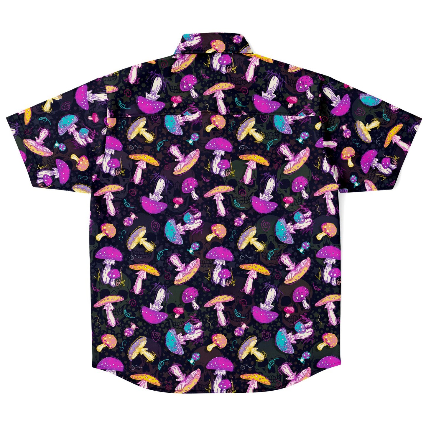 Popping Mushrooms short sleeve button-up shirt