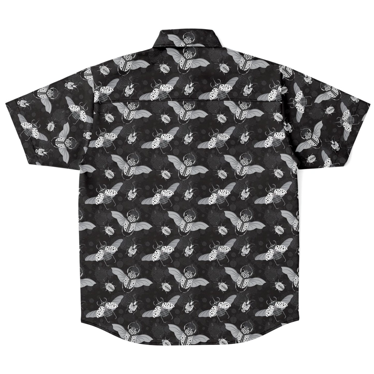 bugs black short sleeve button-up shirt