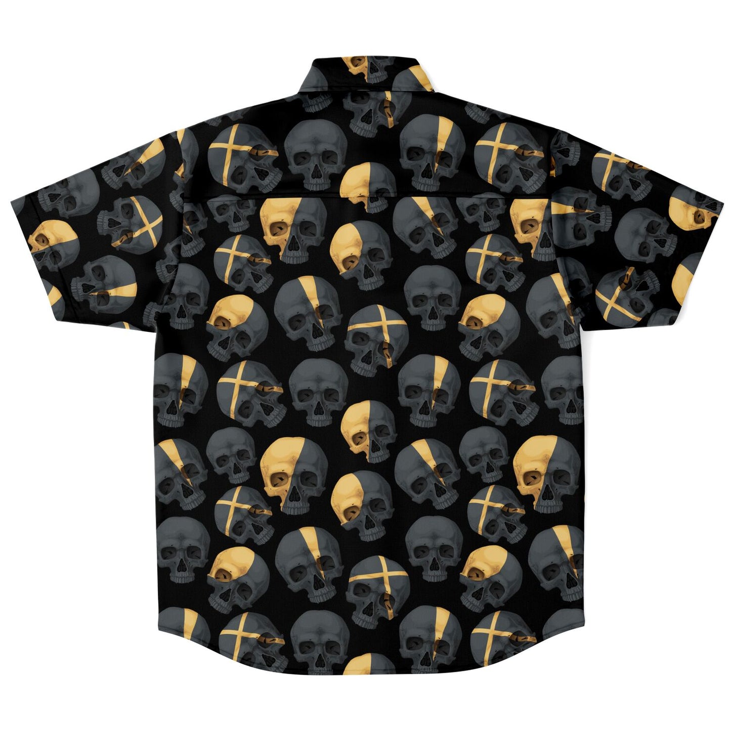 Dark remnants short sleeve button-up shirt