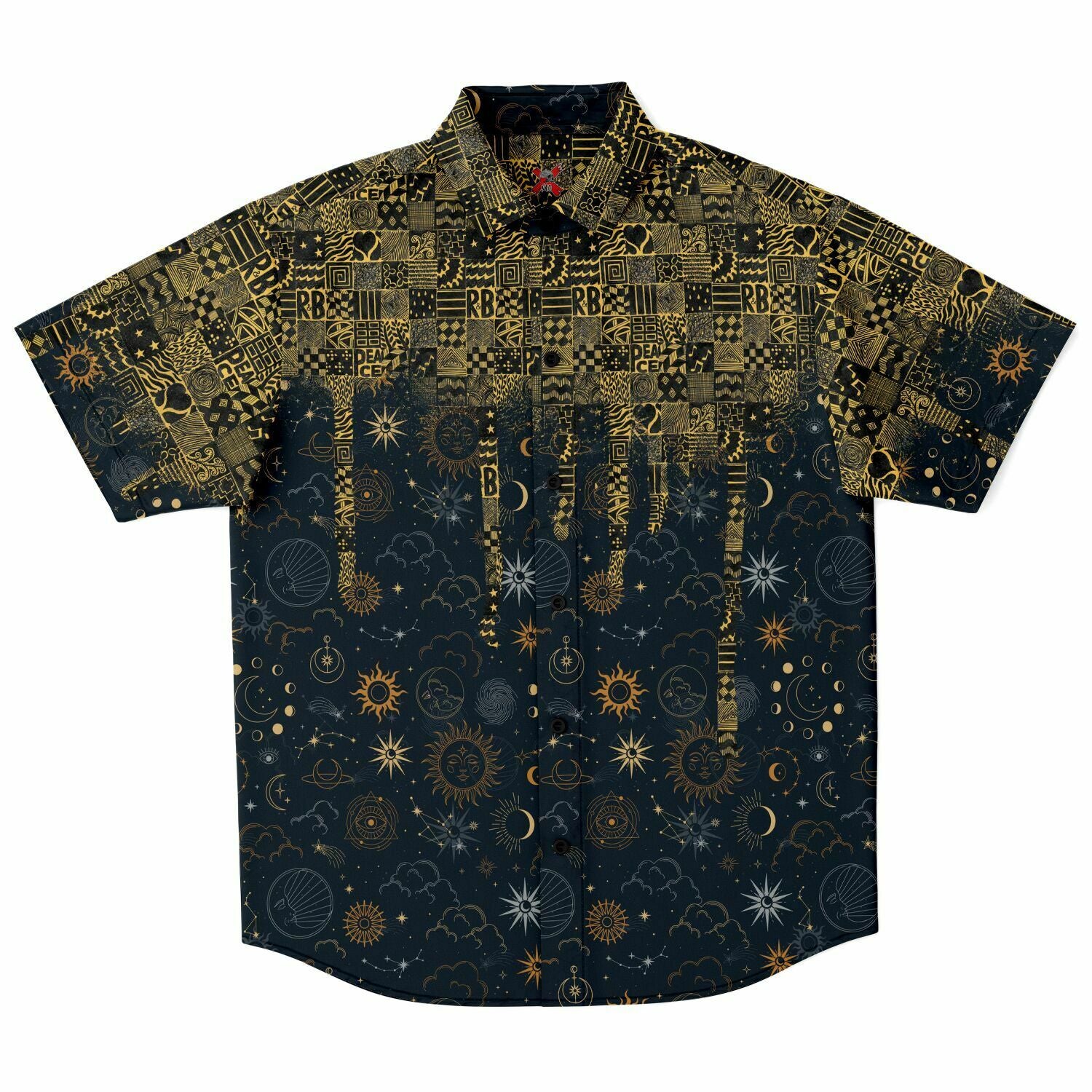 Celestial short sleeve button-up shirt – NeoSkull