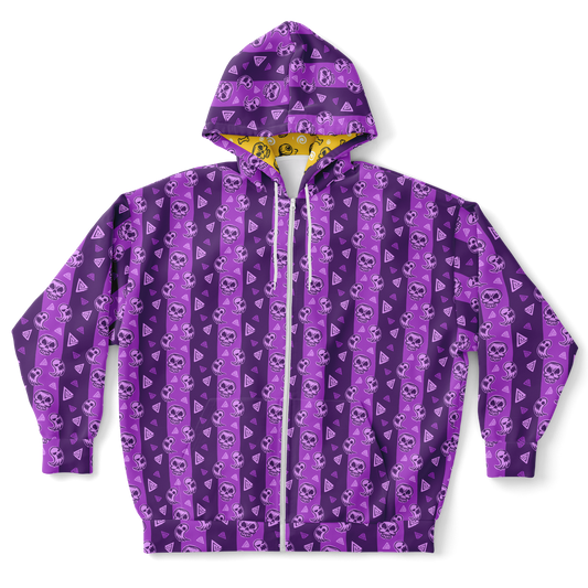 Spooky purple plus-size ziphoodie