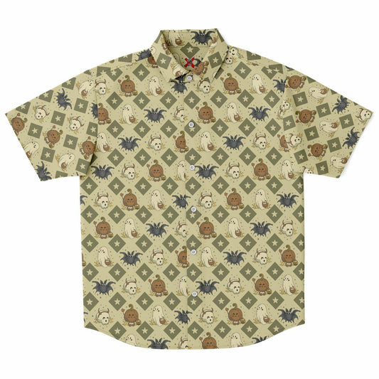 Adorable Halloween short sleeve button-up shirt