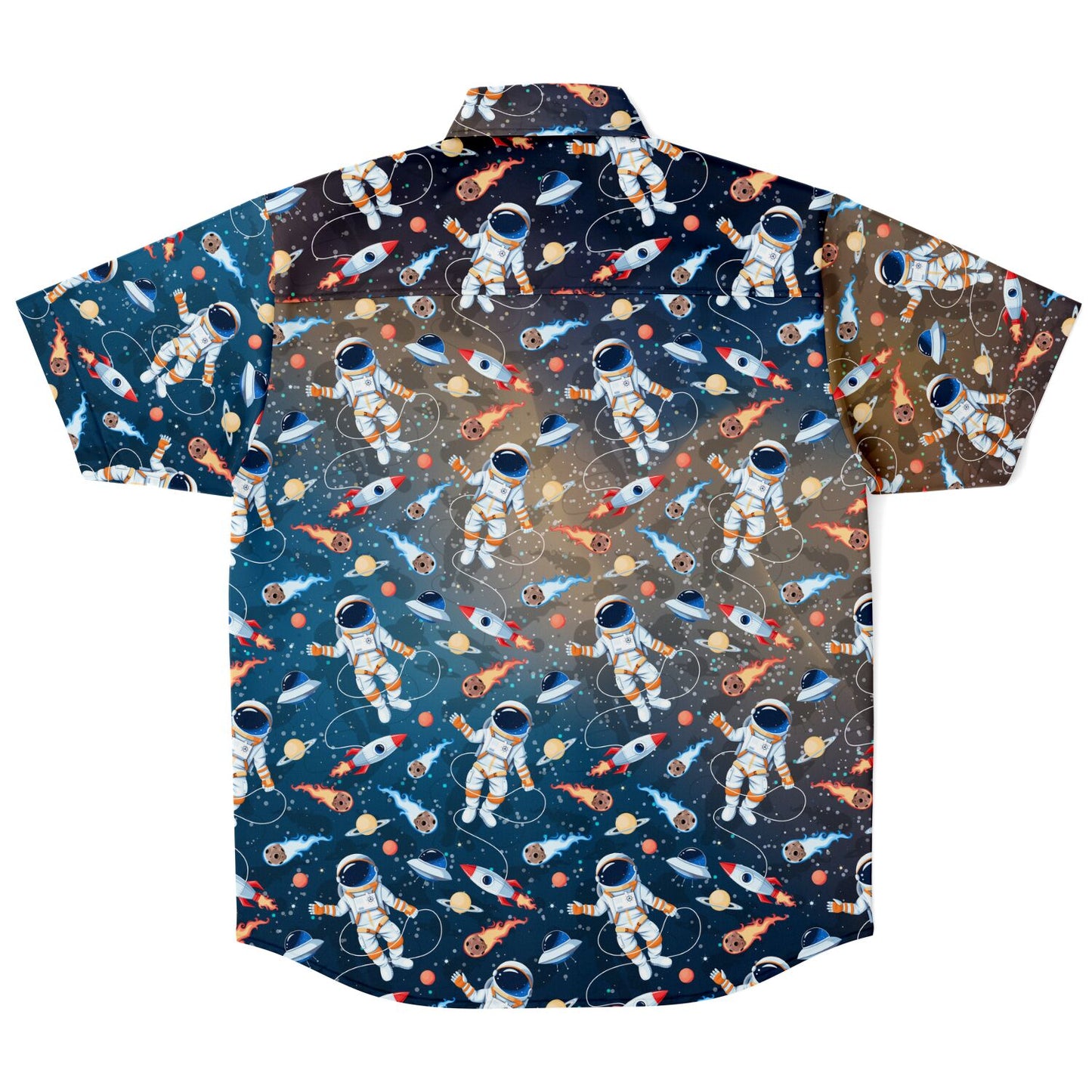 Space Adventure short sleeve button-up shirt