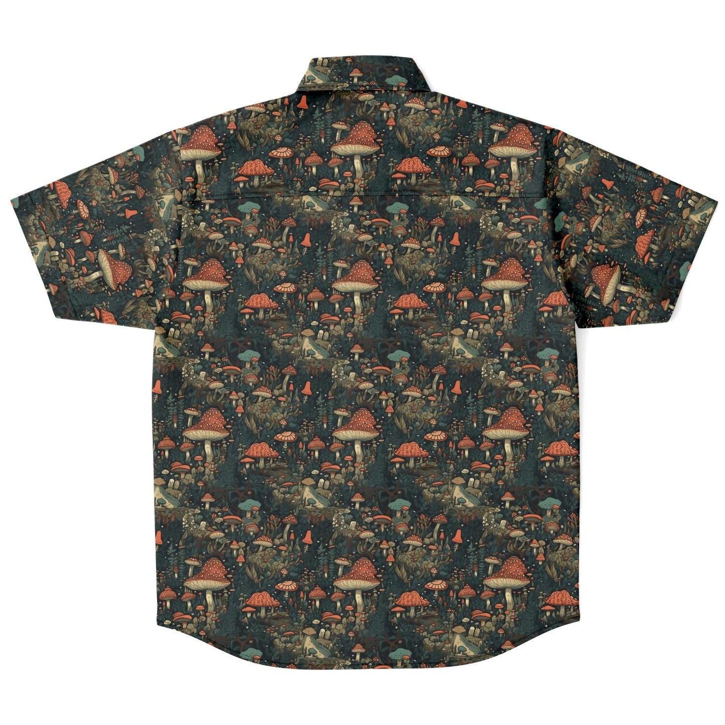 Scandinavian Forest Short Sleeve Button Down-up Shirt