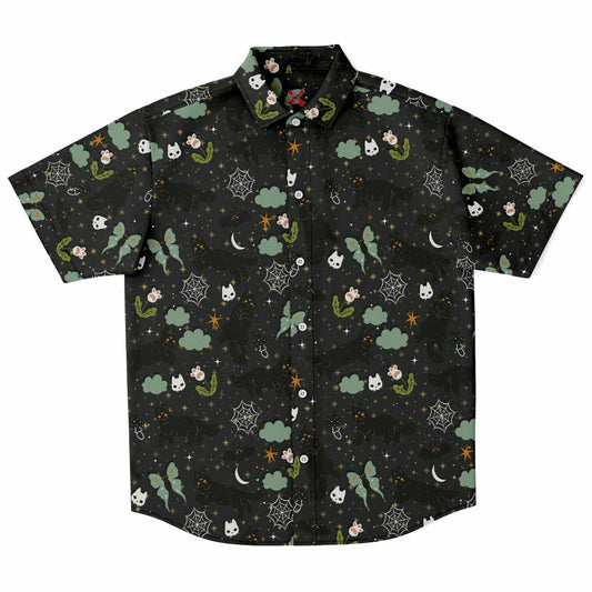 Dark Cats short sleeve button-up shirt