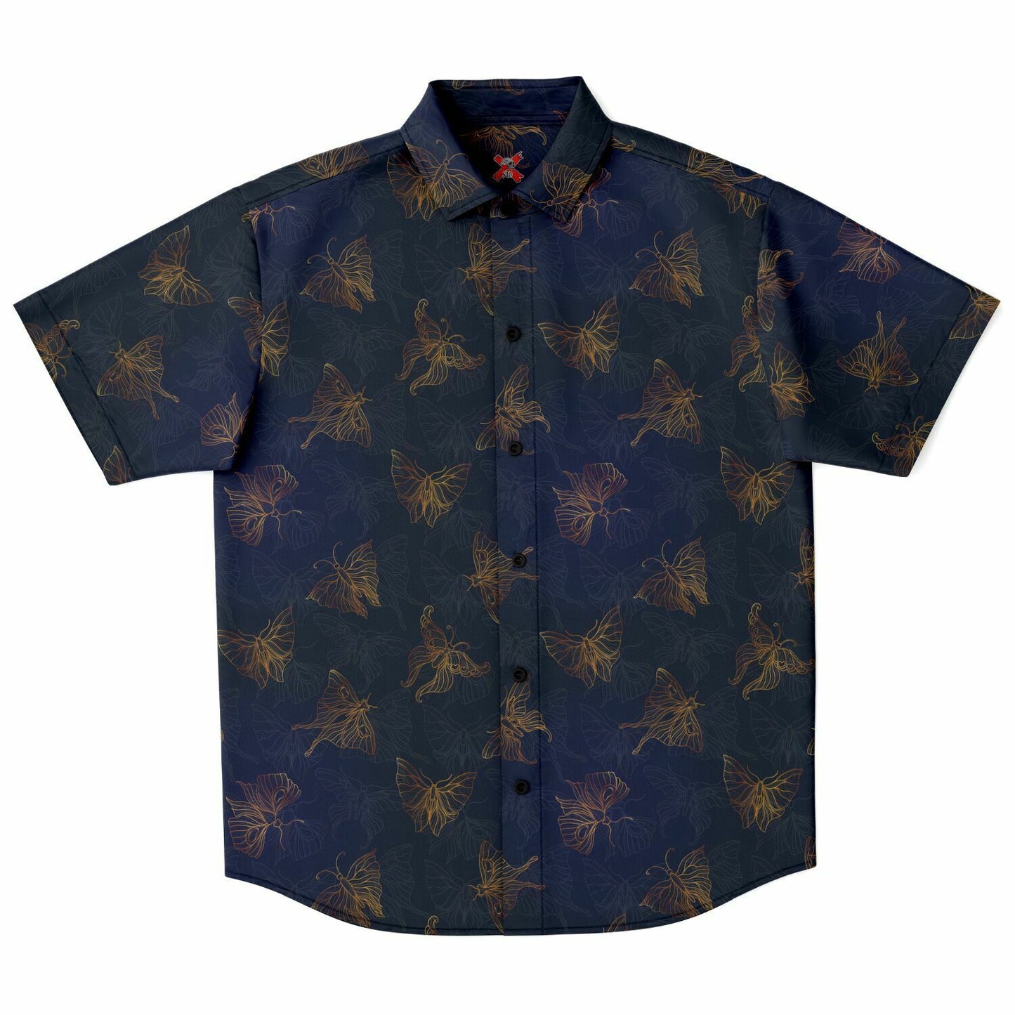 Butterflies short sleeve button-up shirt