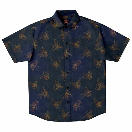 Butterflies short sleeve button-up shirt