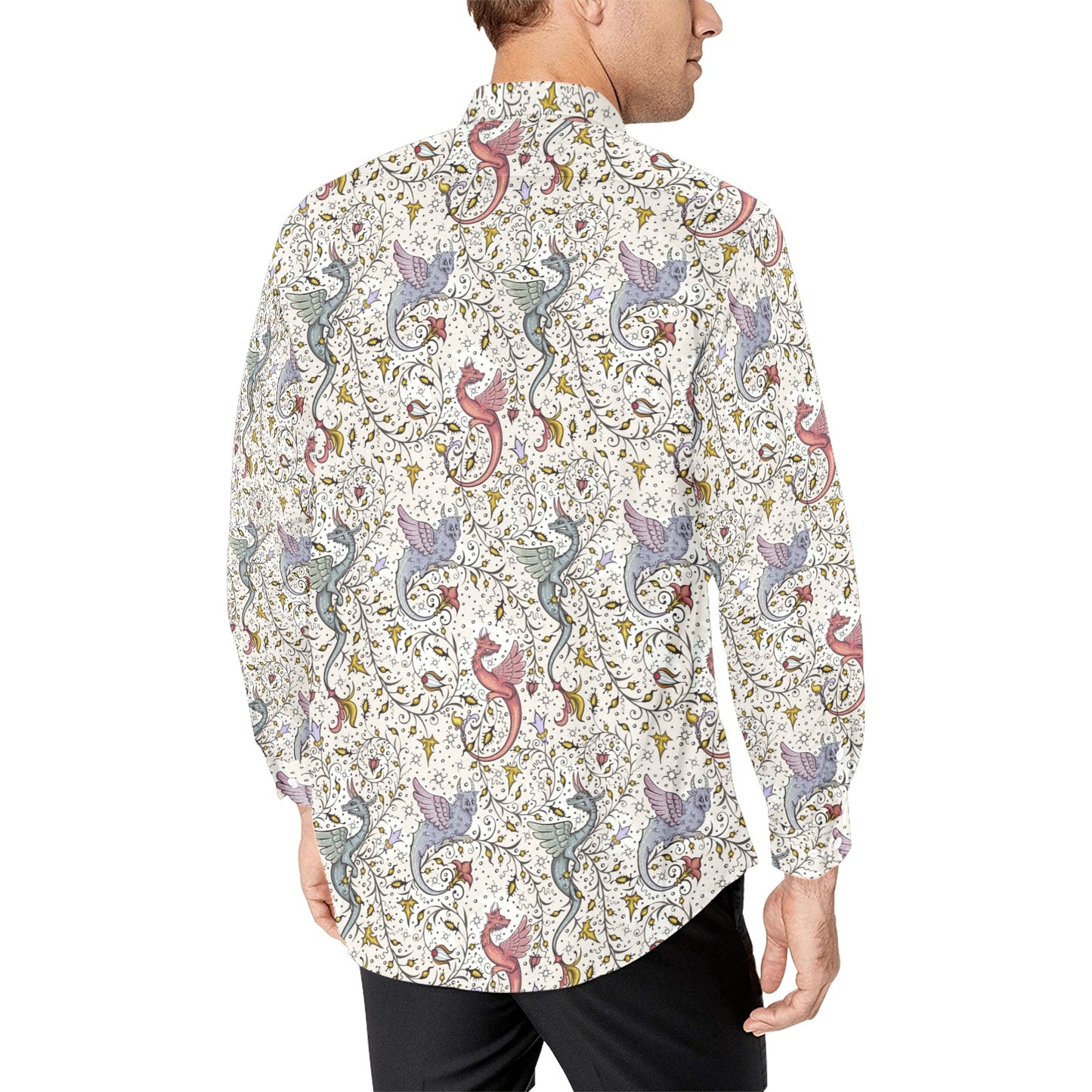 Medieval Dragons Long Sleeve button-up Shirt