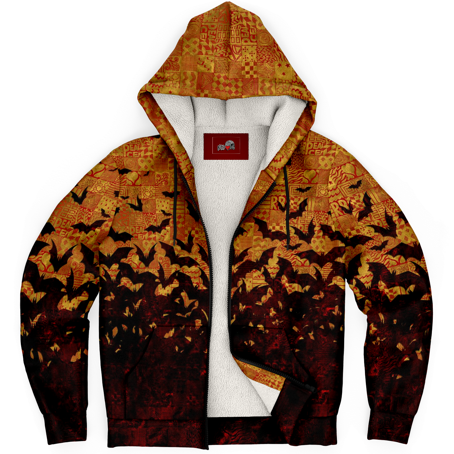 Metamorphosis microfleece zip-up hoodie - NeoSkull