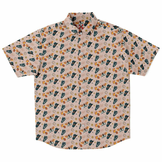 Boho magic Short Sleeve Button-up Shirt