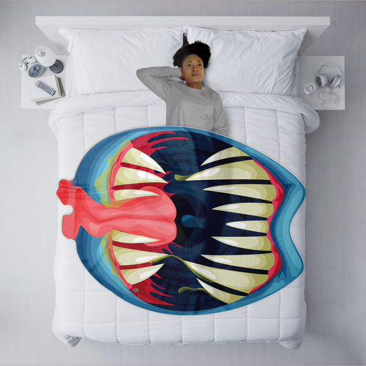 Monster Mouth shaped blanket