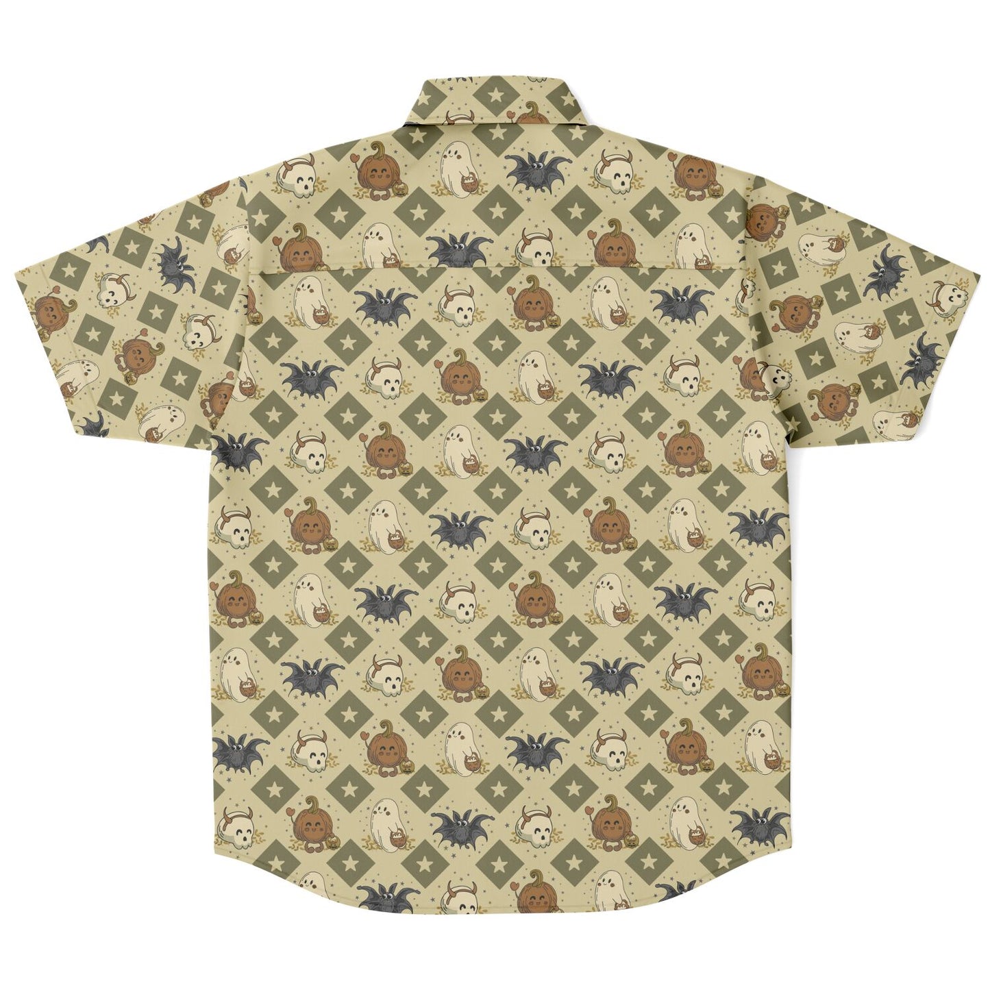 Adorable Halloween short sleeve button-up shirt
