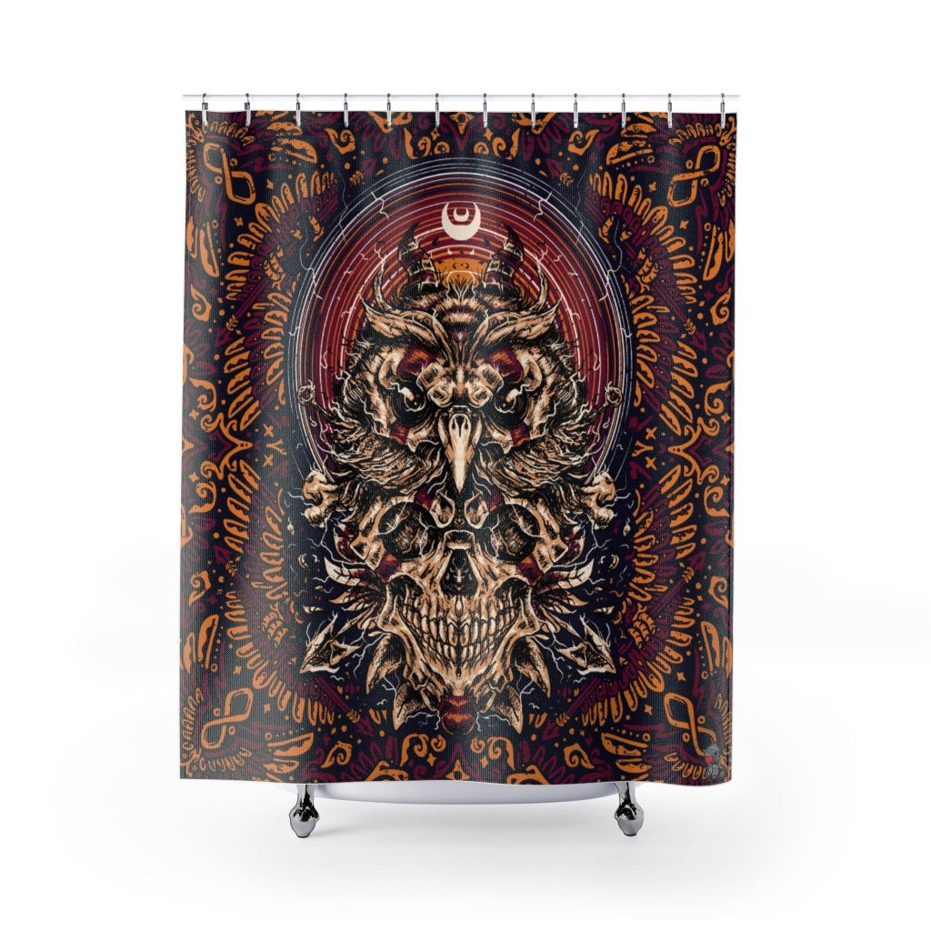 Vintage Owl Skull Shower Curtains