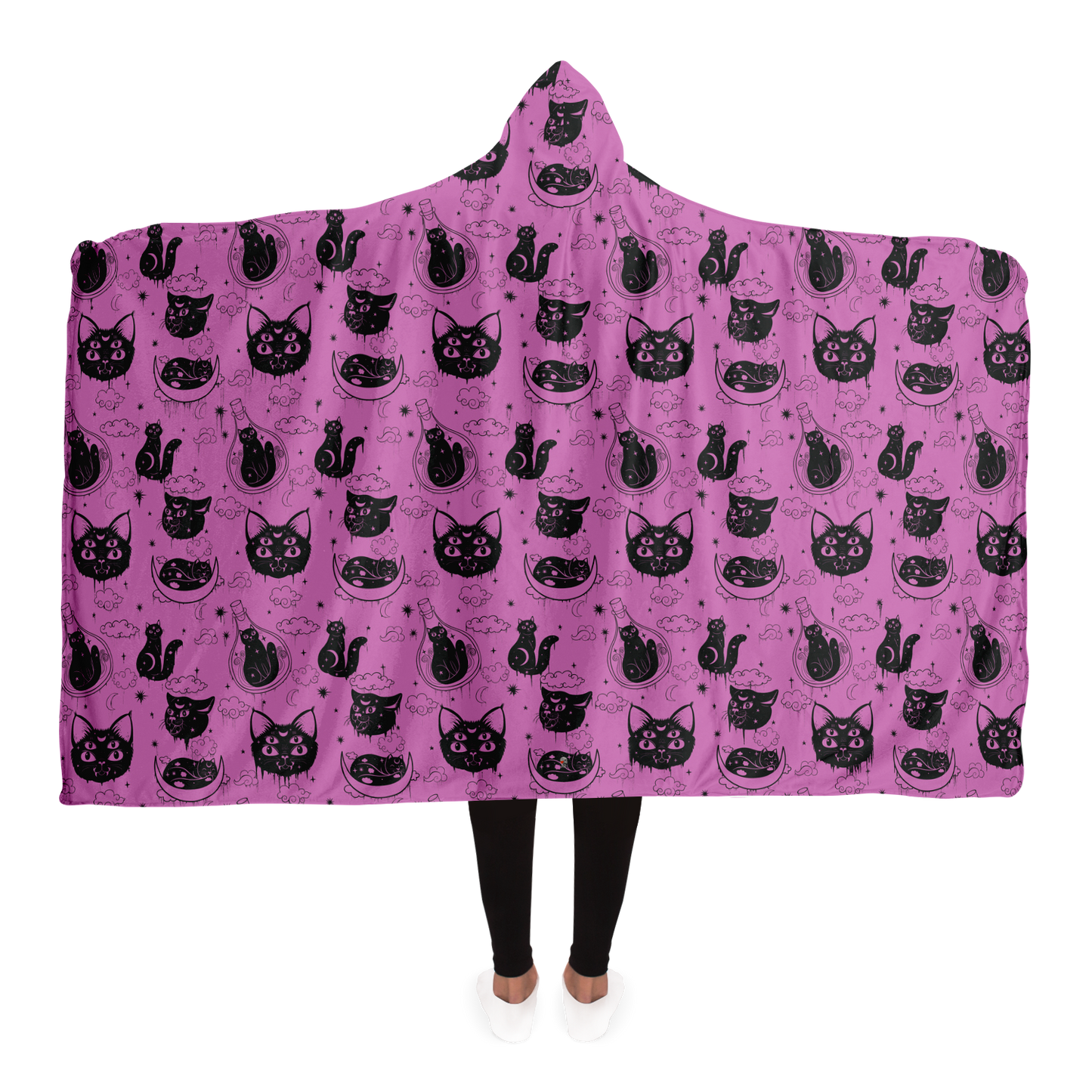 Occult Cat Hooded Blanket