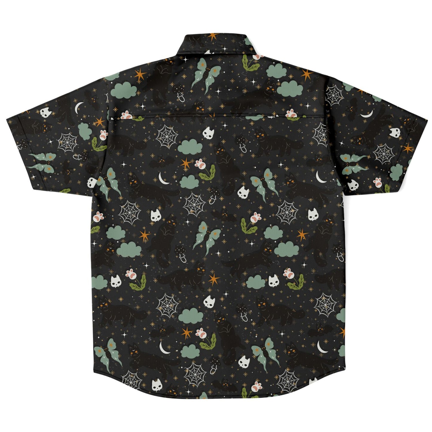Dark Cats short sleeve button-up shirt
