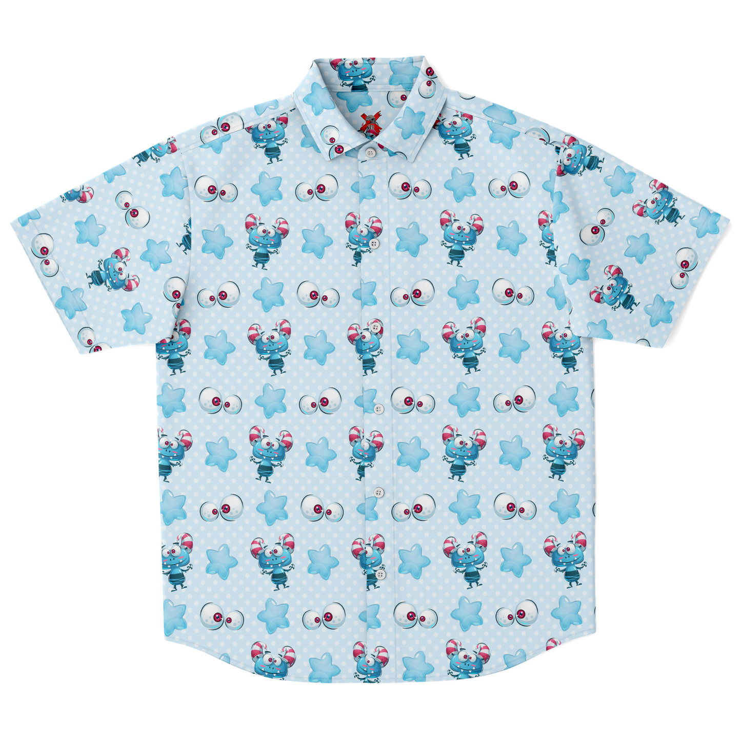 Little Monster short sleeve button down shirt