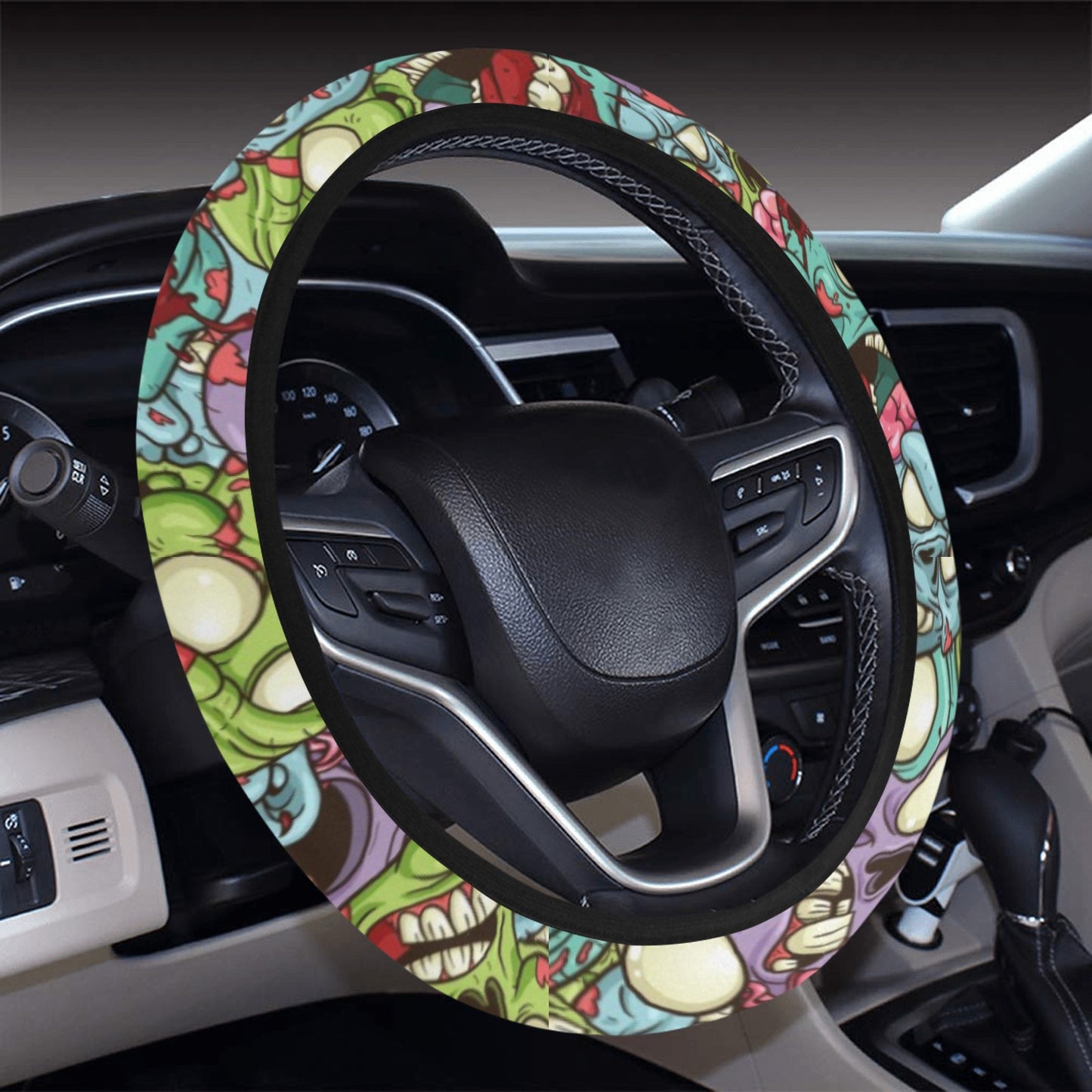 Zombie Horde Back weel Steering Wheel Cover with Elastic Edge