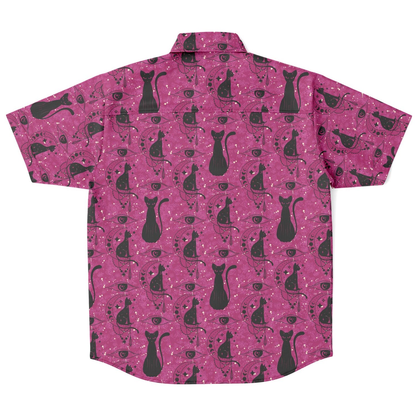 Mysterious Cats short sleeve button-up shirt