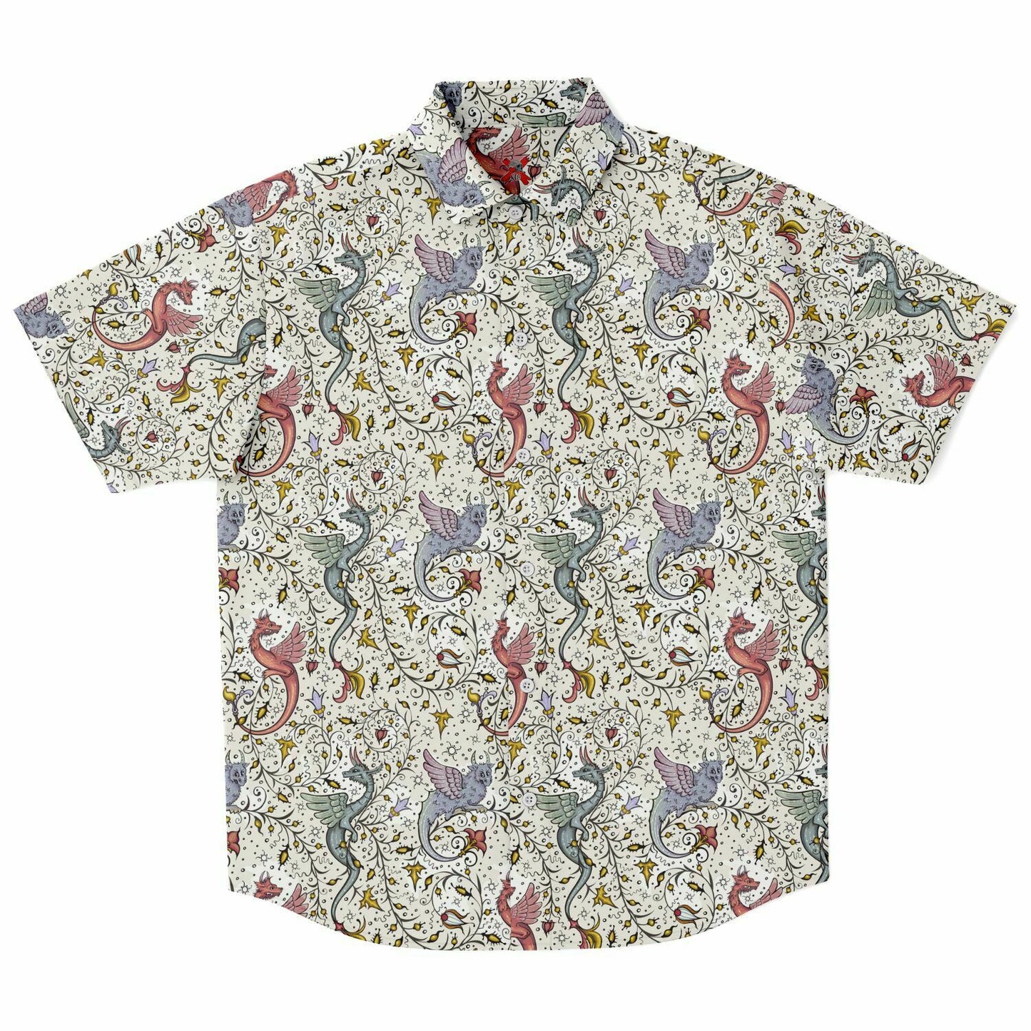 Medieval short sleeve button-up shirt