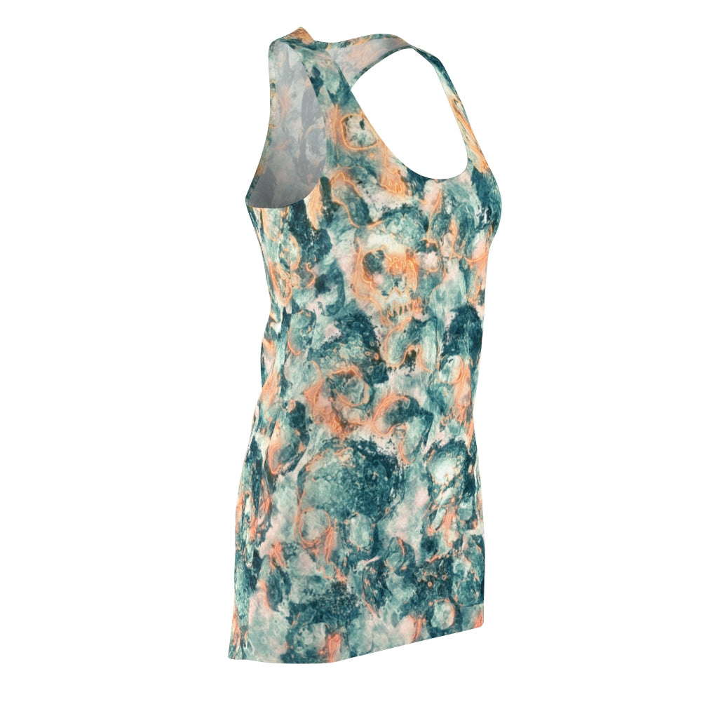 Marble Skull Dream Cut & Sew Racerback Dress - NeoSkull