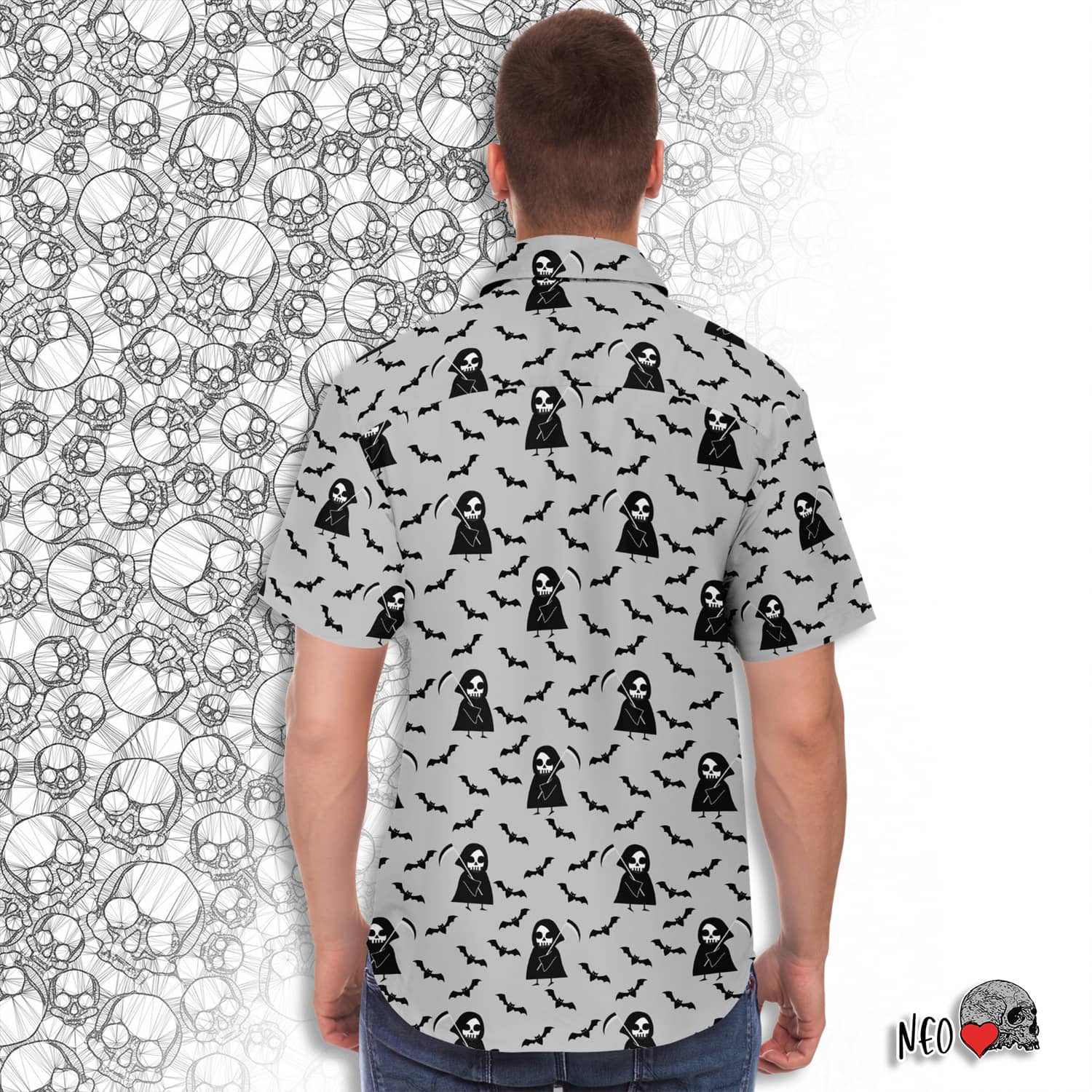 cute gothic short sleeve button down shirt