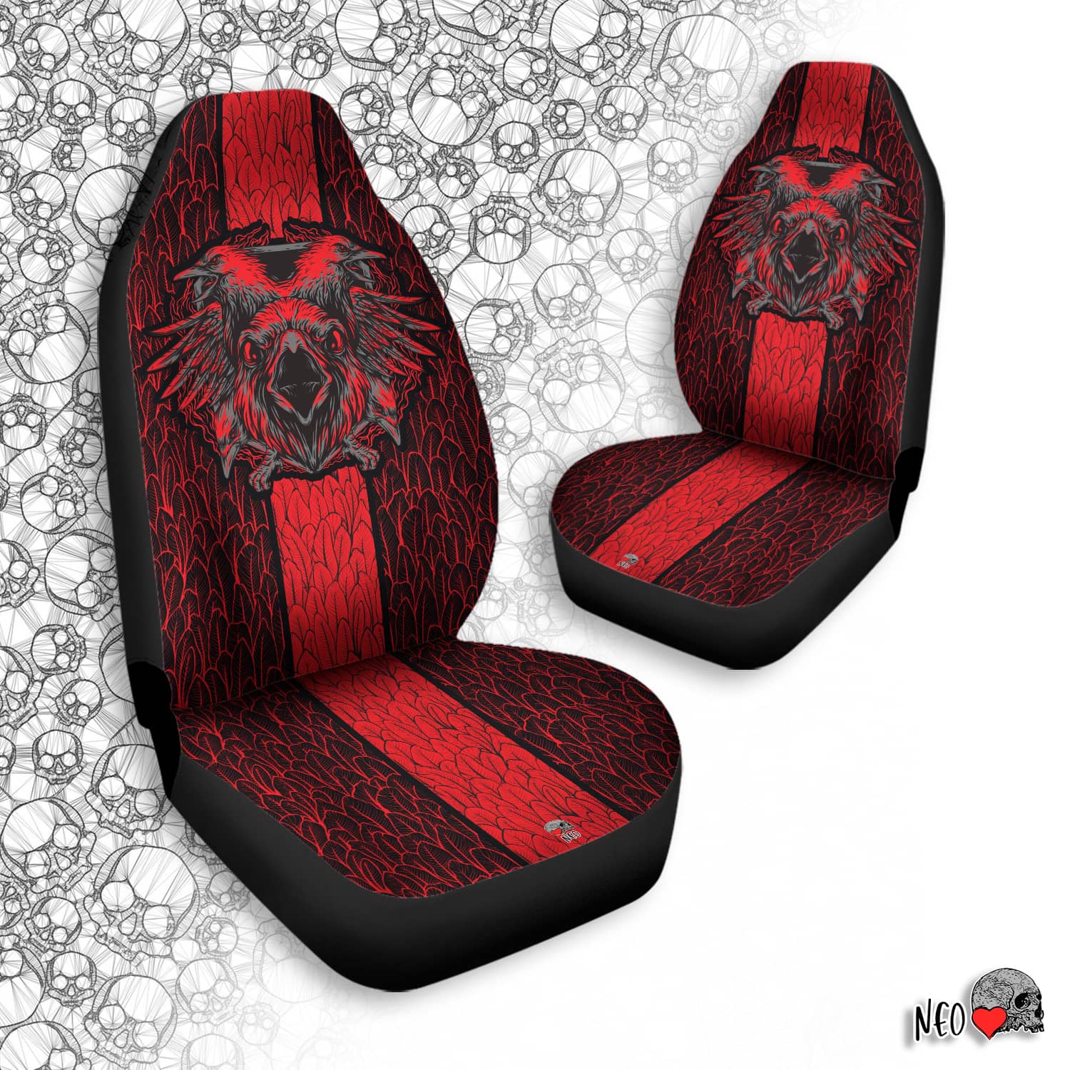 bird feathers goth  car accessories