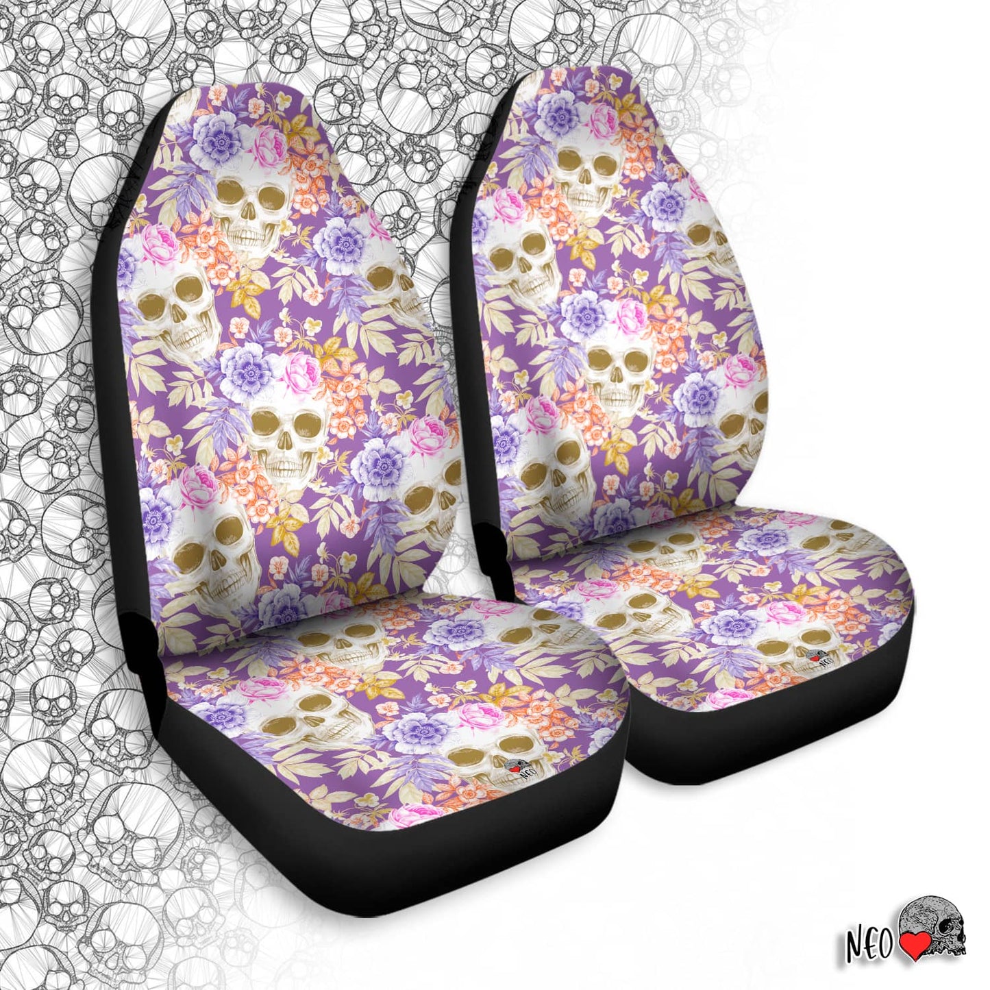 pastel goth car seat covers - neoskull