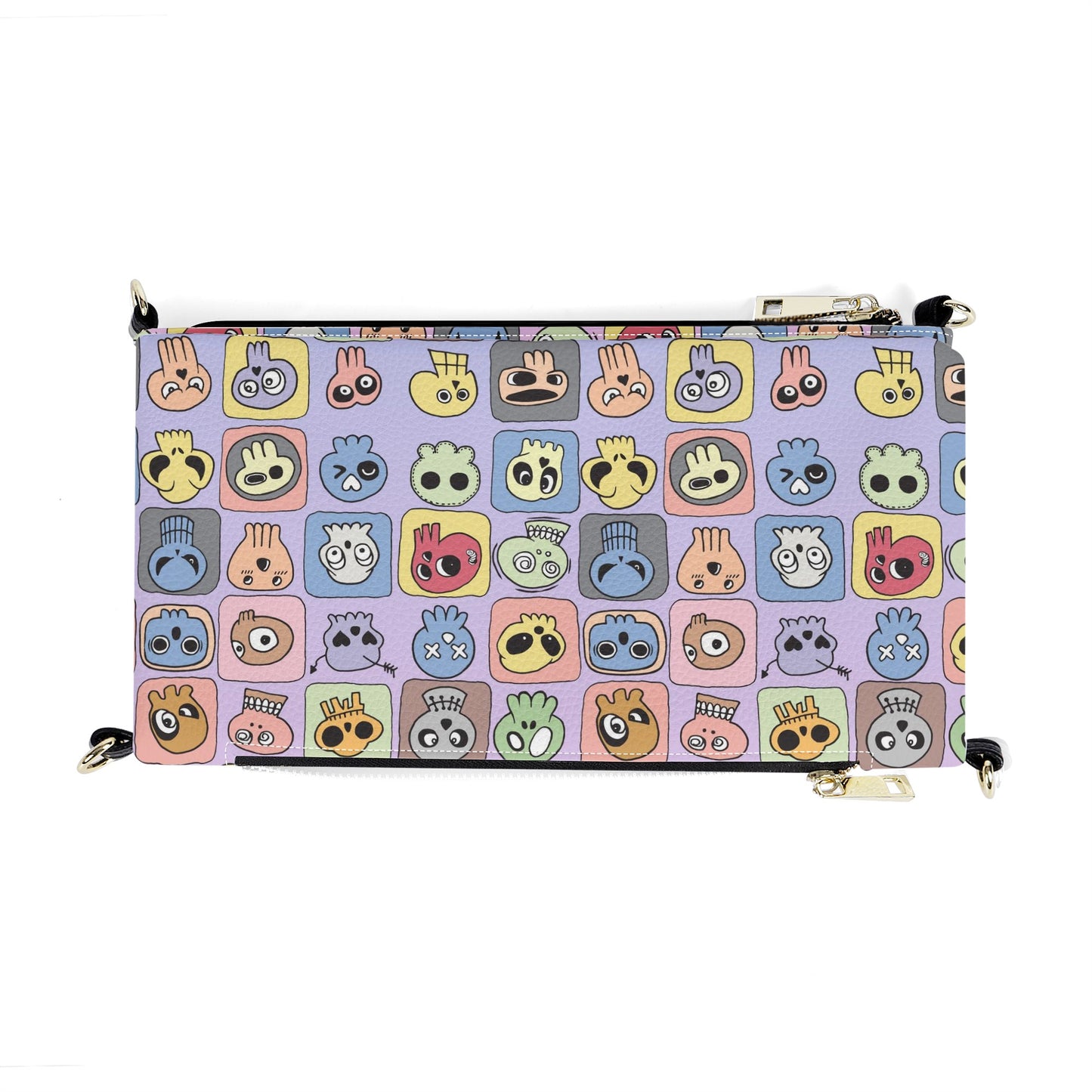 Skull Doodles Foldable Cross Body Handbags Foldable Cross Body Handbags