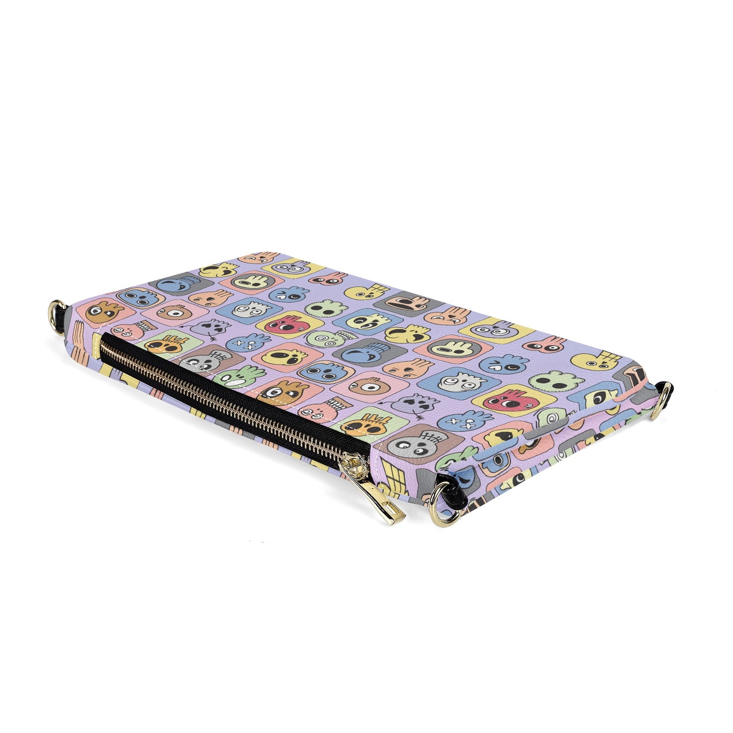 Skull Doodles Foldable Cross Body Handbags Foldable Cross Body Handbags
