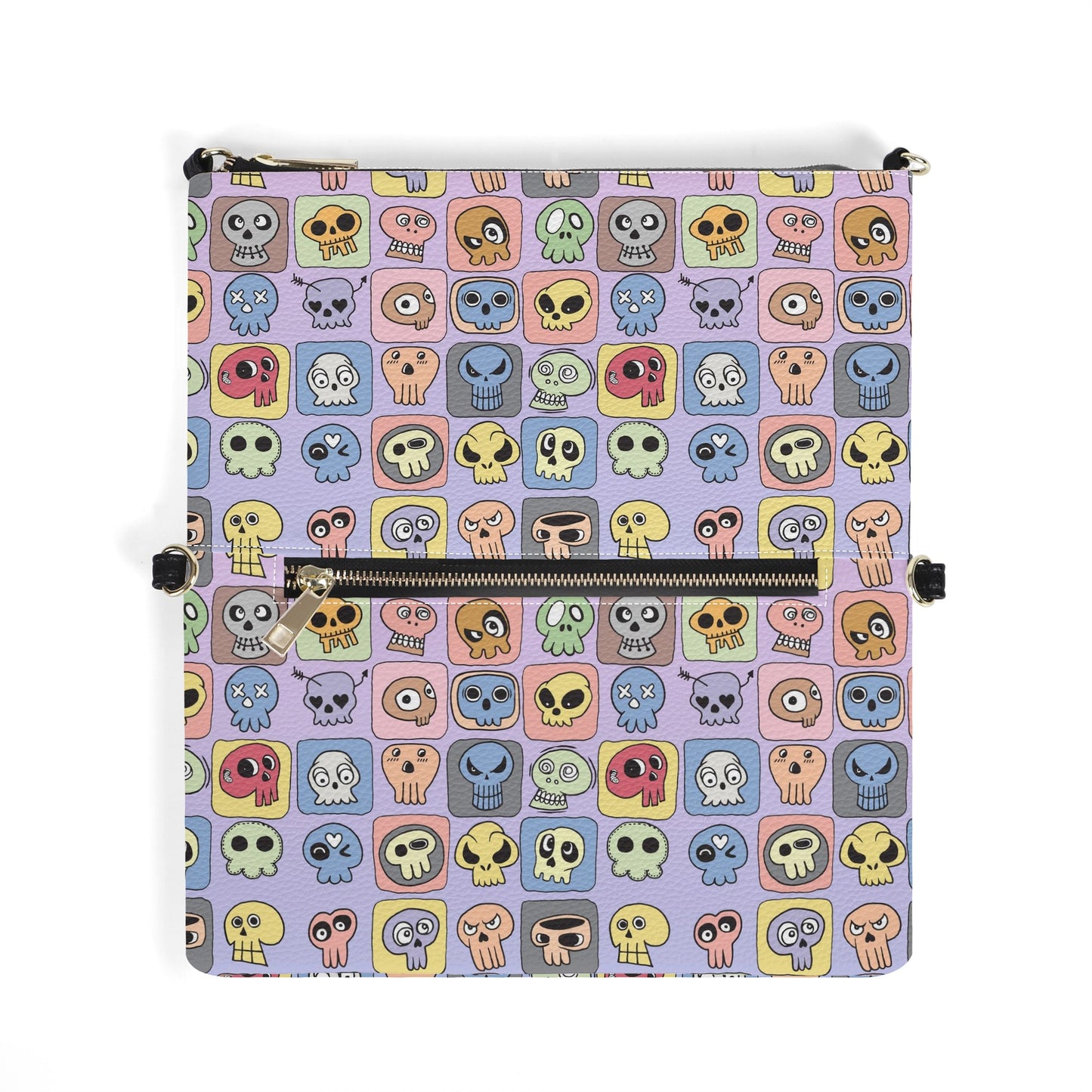 Skull Doodles Foldable Cross Body Handbags Foldable Cross Body Handbags