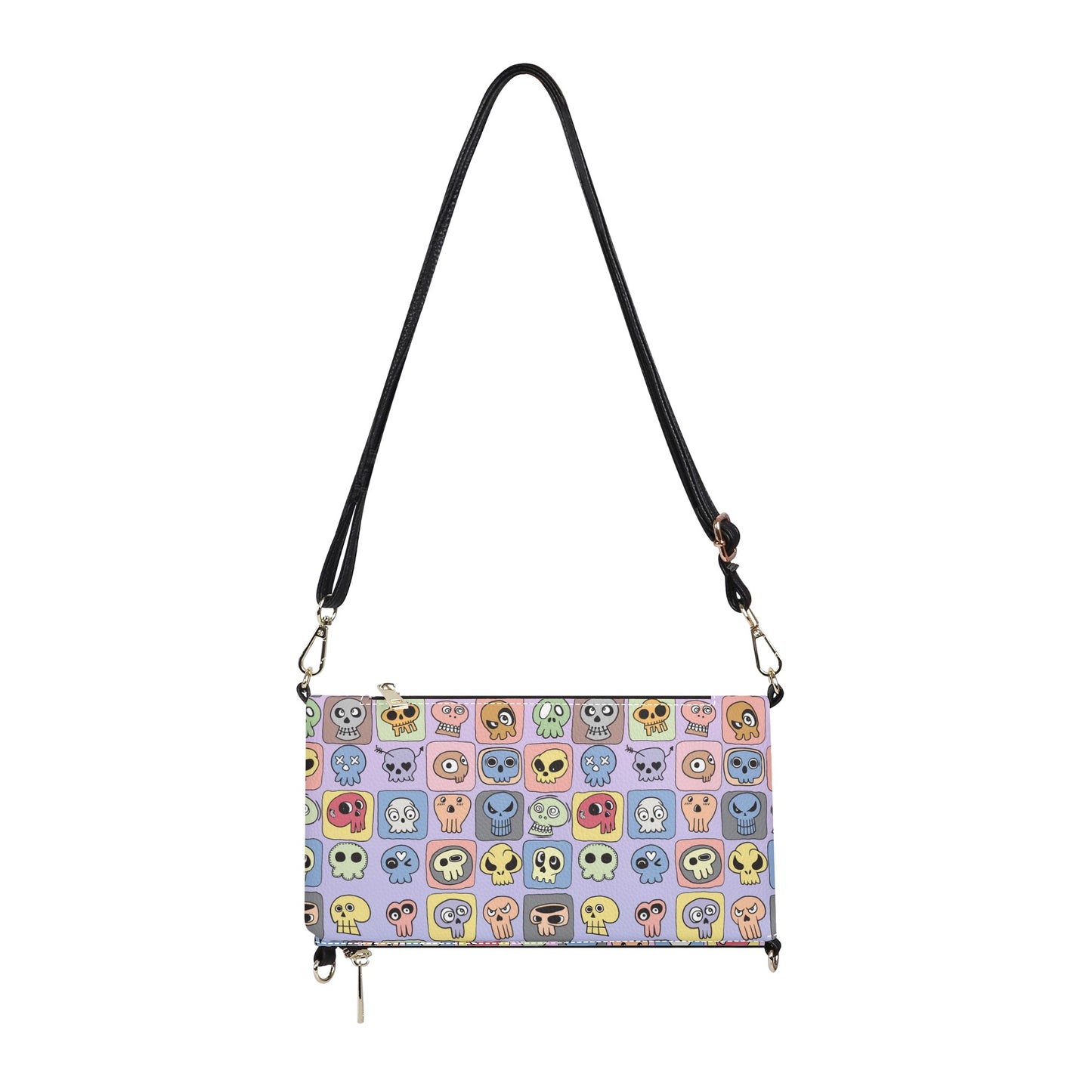Skull Doodles Foldable Cross Body Handbags Foldable Cross Body Handbags