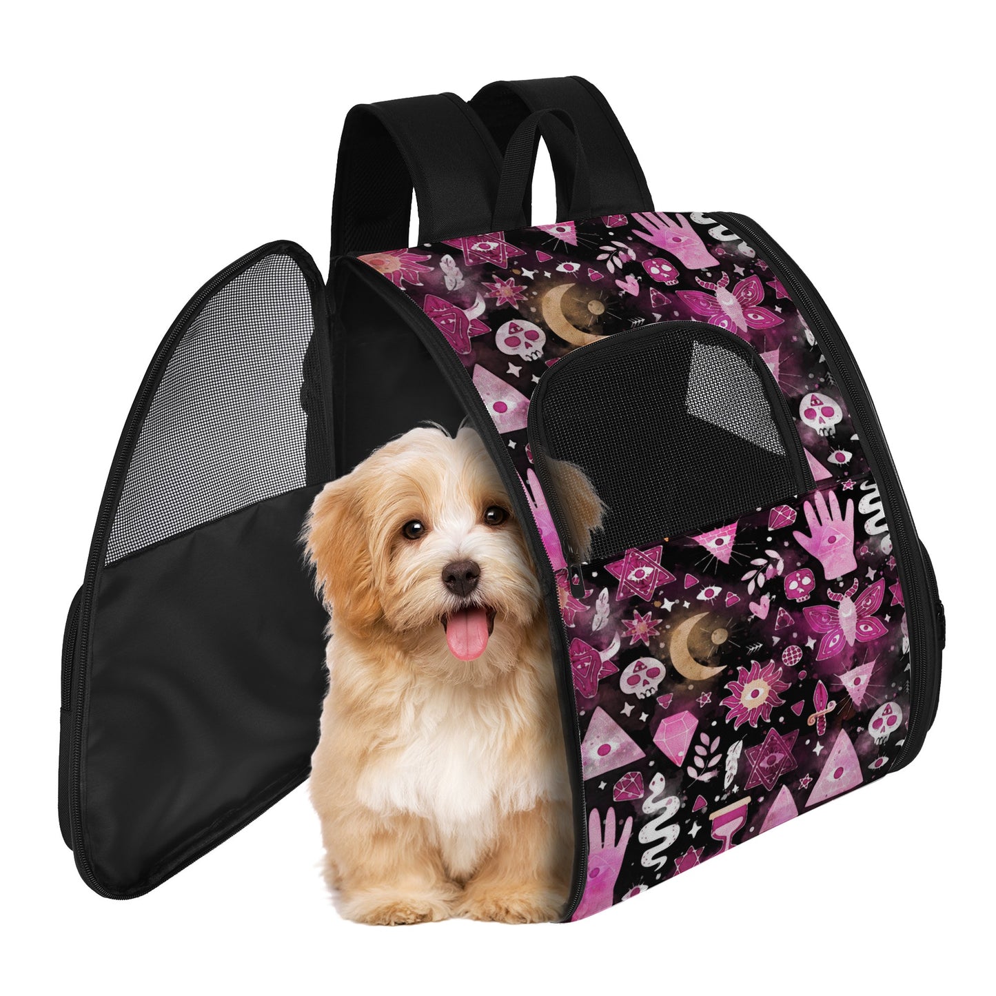 Watercolor Witchcraft Pet carrier bag Pet Carrier Backpack