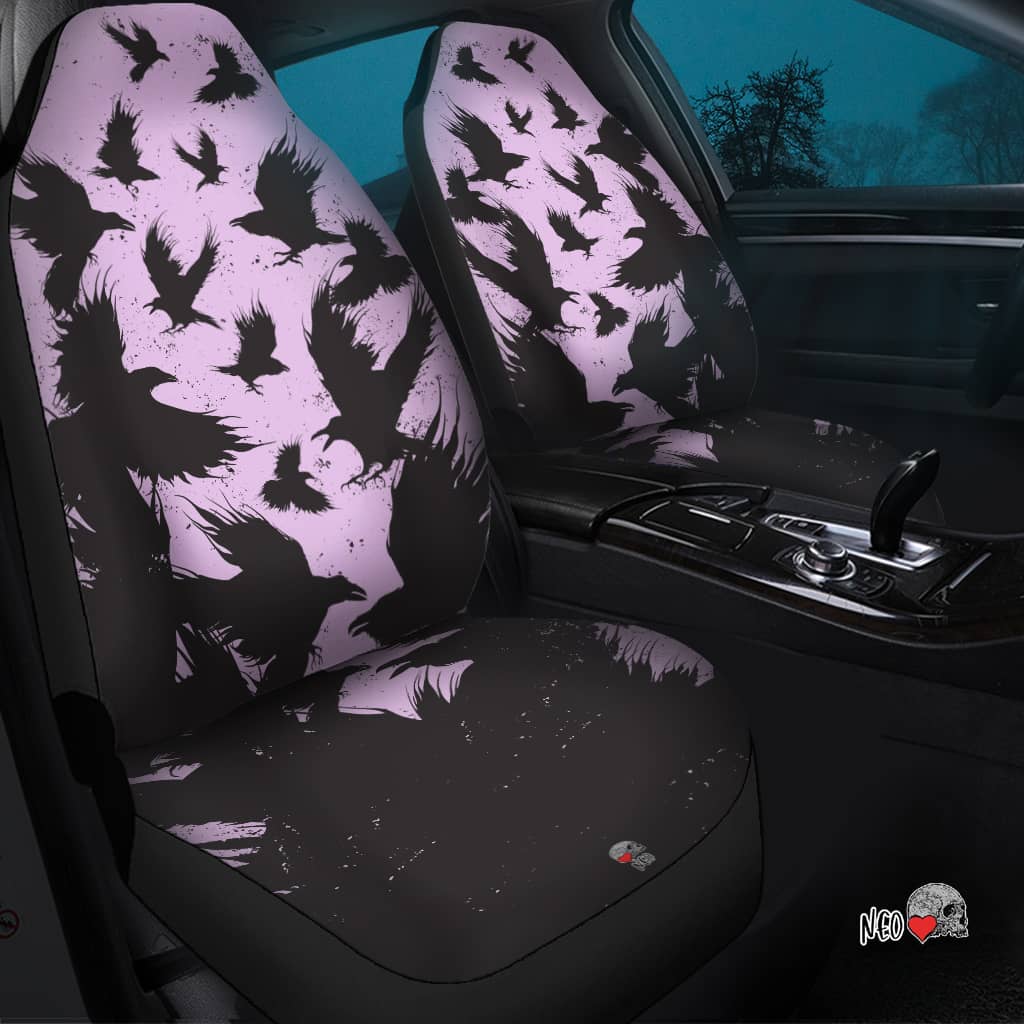 allan poe ravens gothic car seat covers