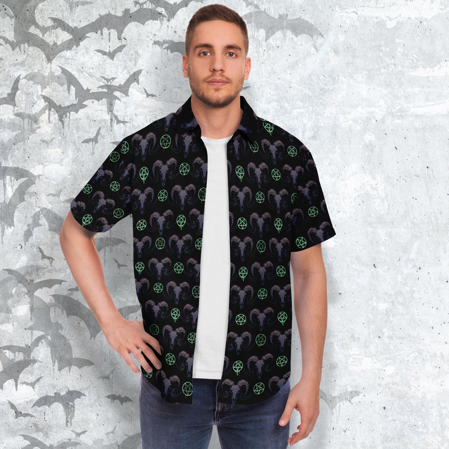 Dark Omen short sleeve button up shirt