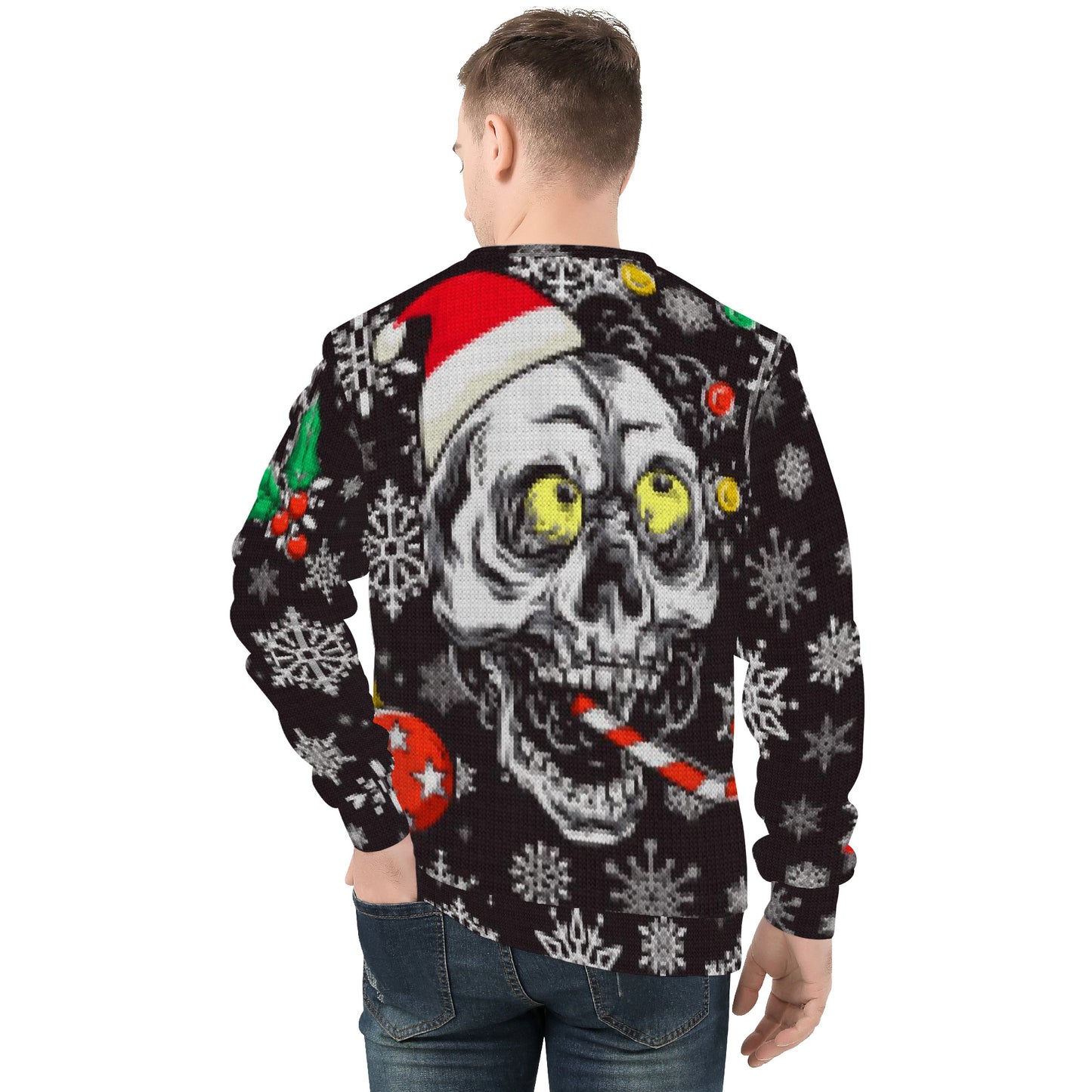 Merry Skulls Ugly Christmas Sweater style Sweatshirt