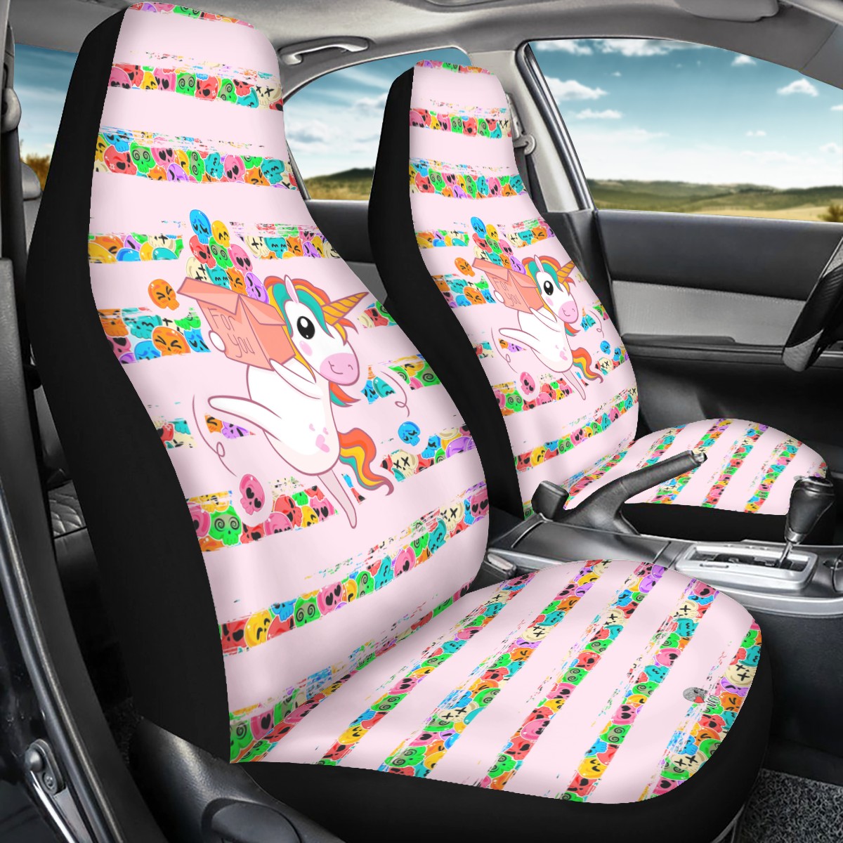 Unicorn New Version Car Seat Covers (2 Piece Set)