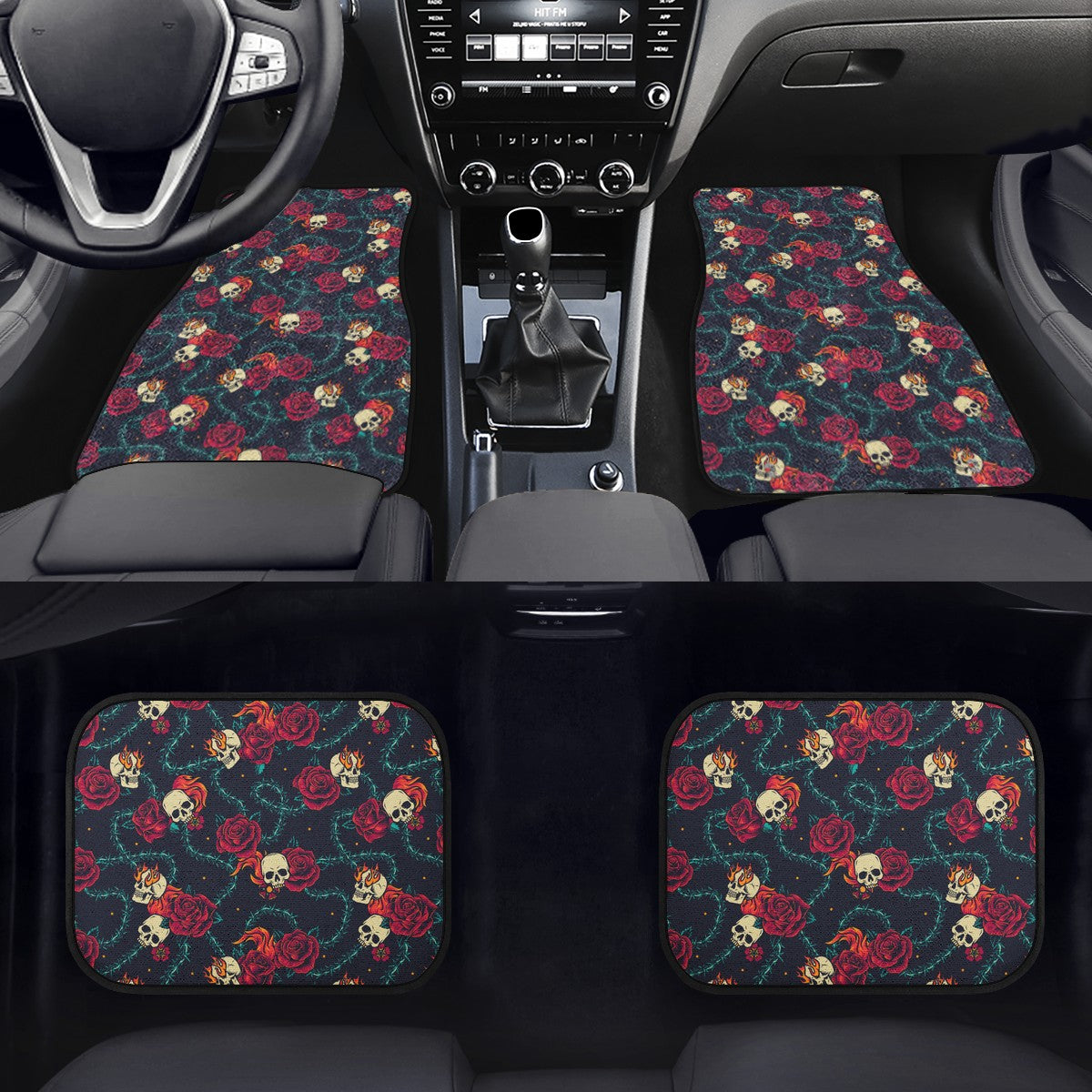 Roses, Skulls and Thorns Car Mats Car Floor Mats