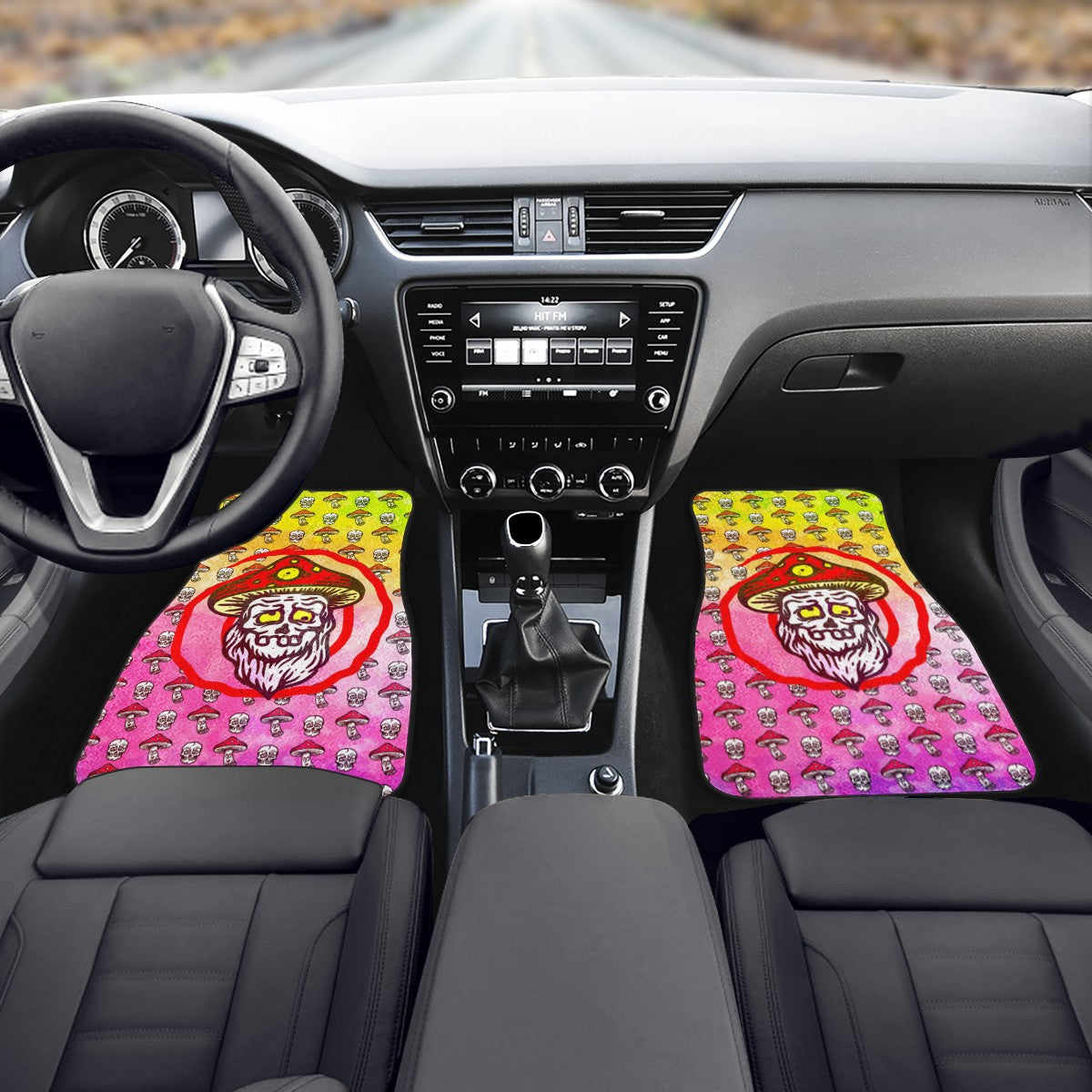 Tie Dye Dizzy Mushroom Car Mats Car Floor Mats