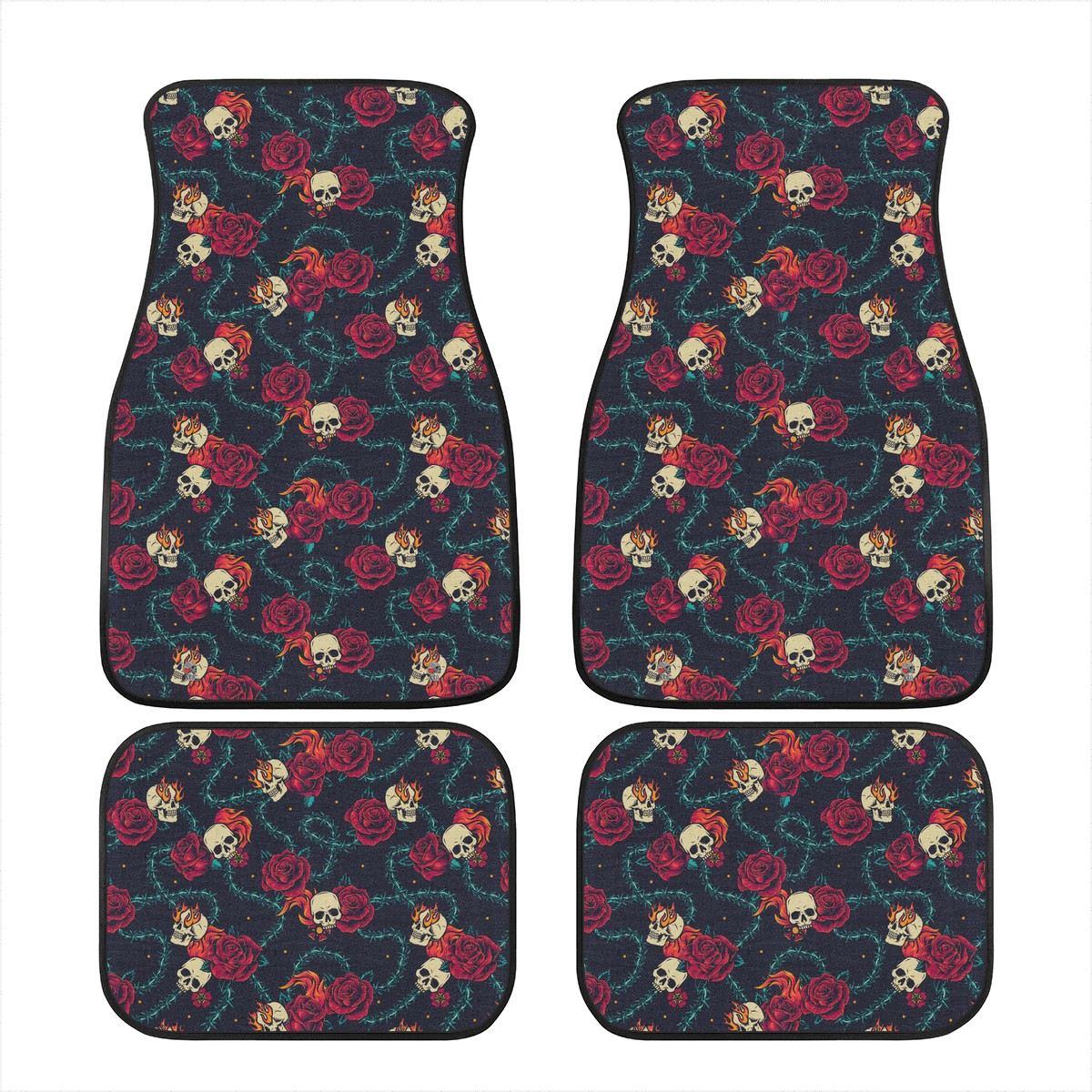 Roses, Skulls and Thorns Car Mats Car Floor Mats