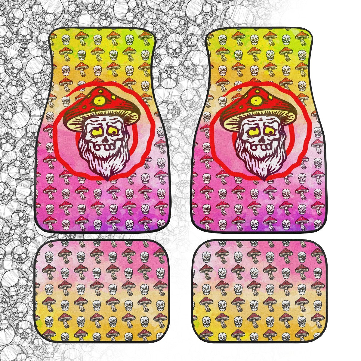 Tie Dye Dizzy Mushroom Car Mats Car Floor Mats