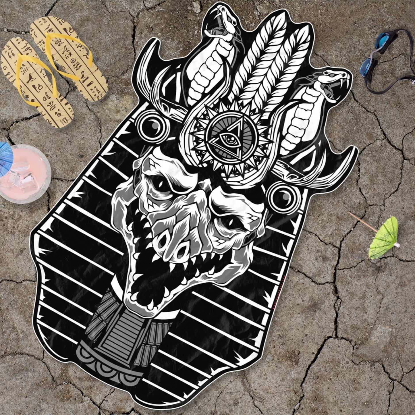 Sebek god of the nile beach towel