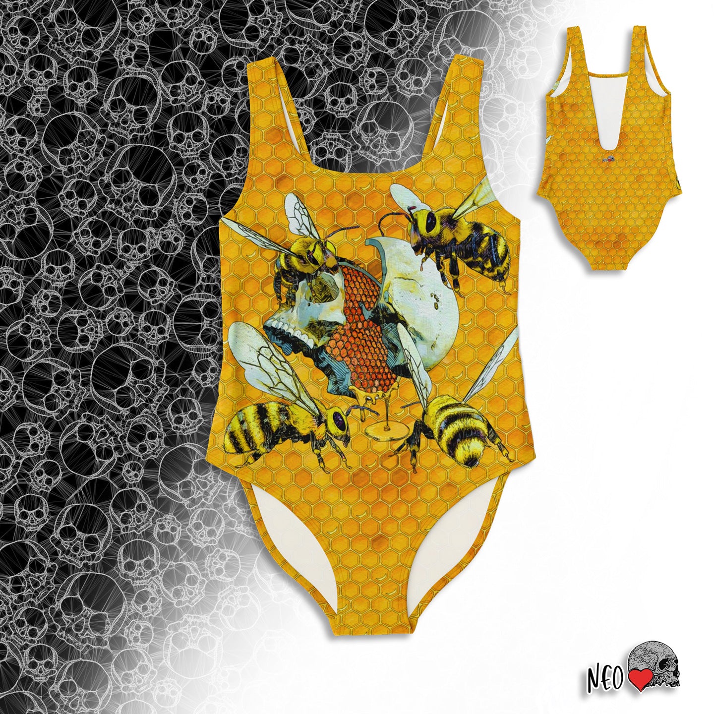Honey Comb Skull Swimsuit - NeoSkull