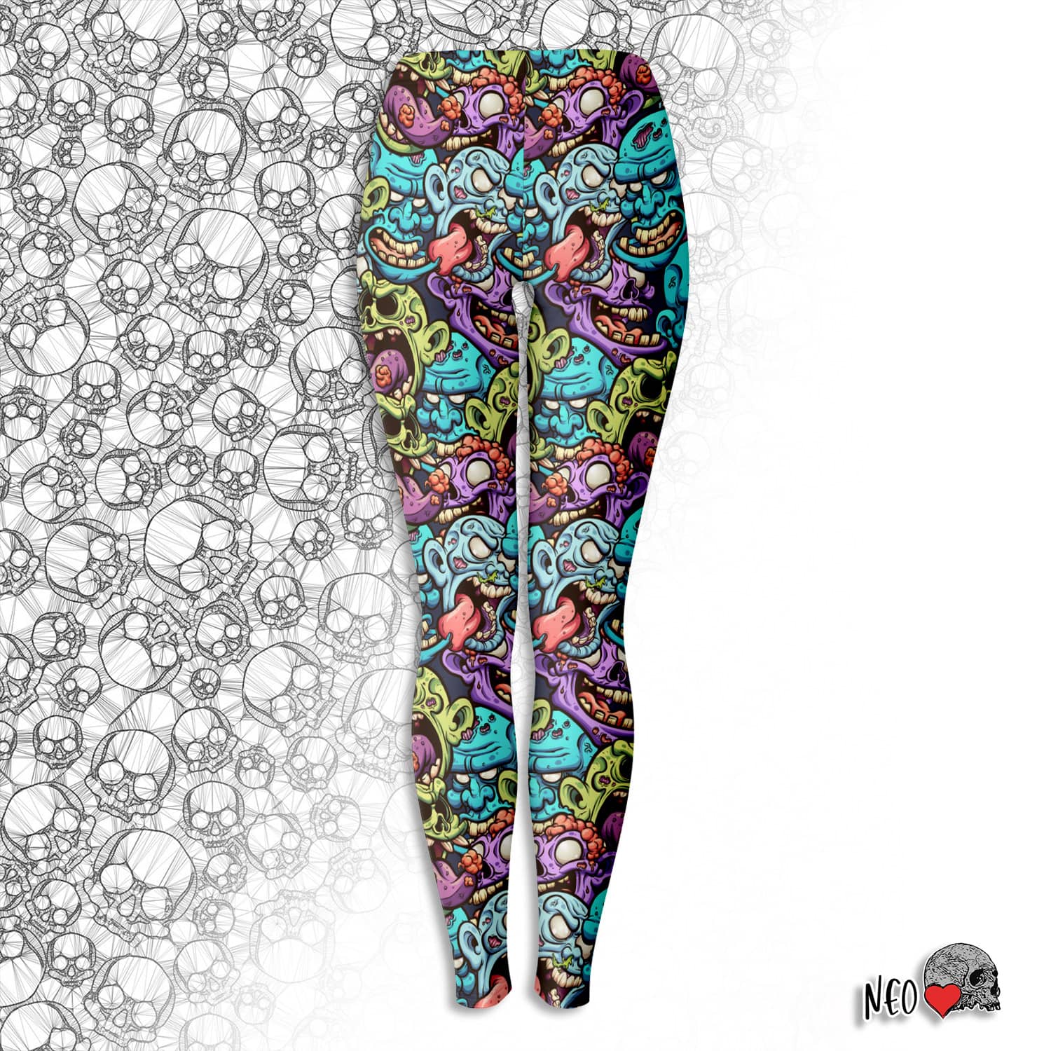 zombie crowd legginggs - neoskull