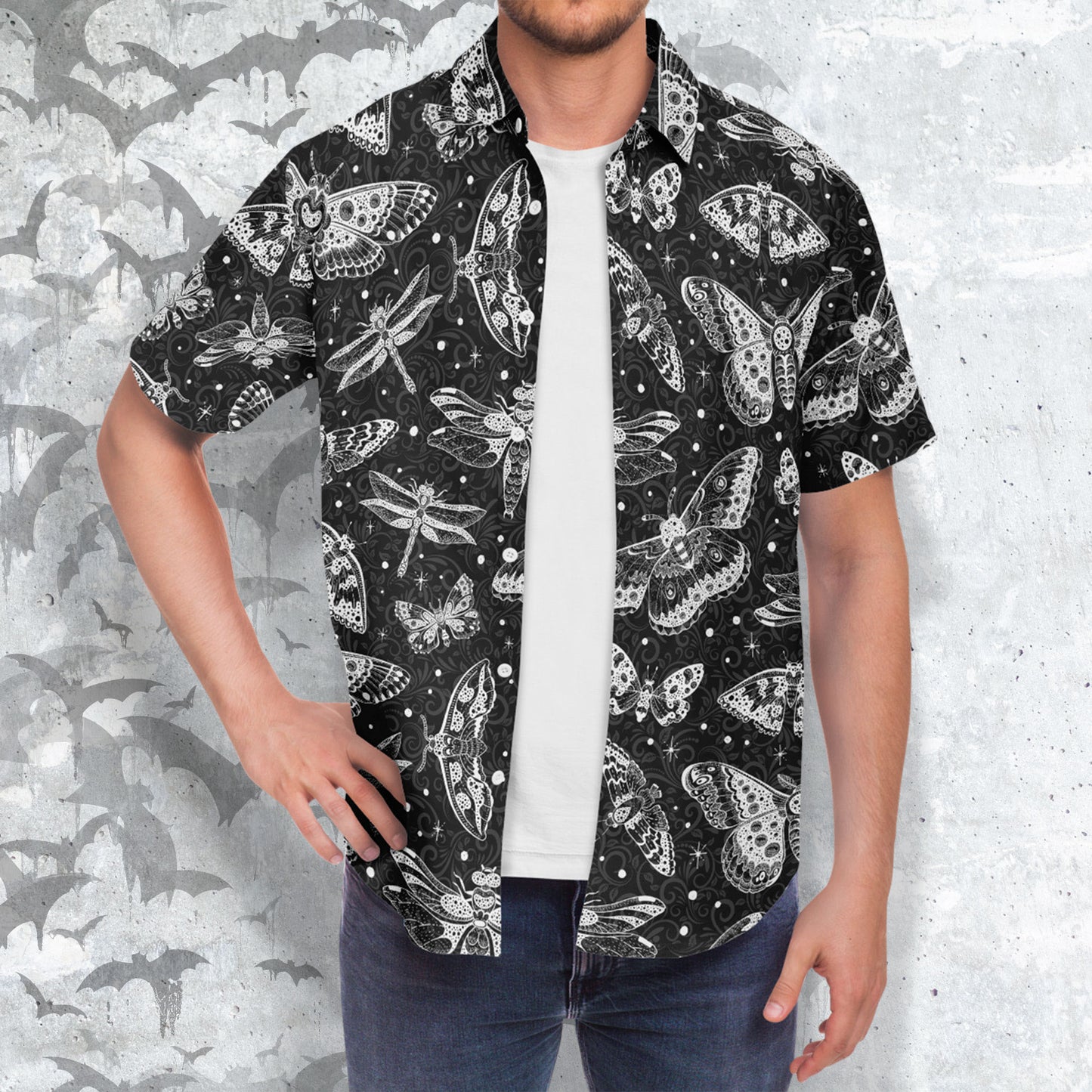 Luna Creatures short sleeve button up shirt