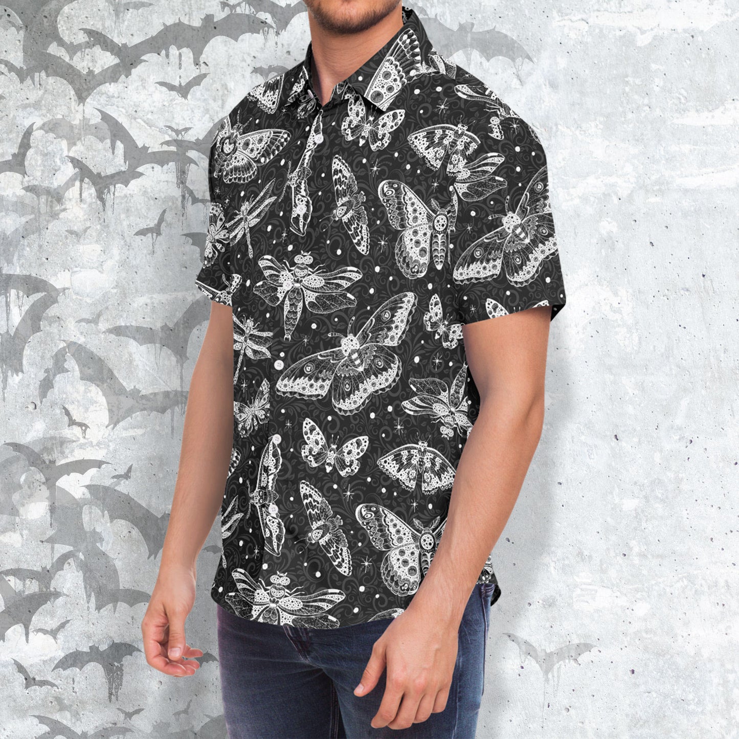 Luna Creatures short sleeve button up shirt