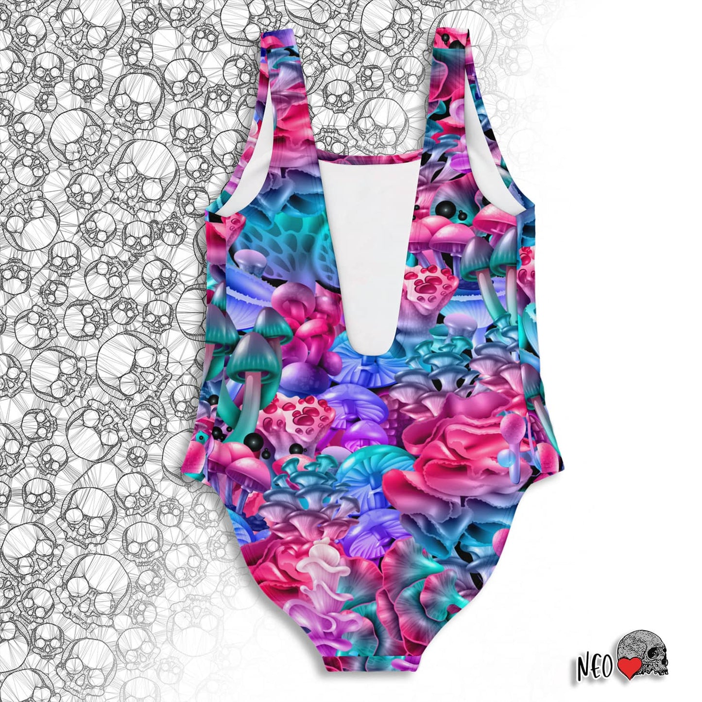 trippy art clothes swimwear- neoskull