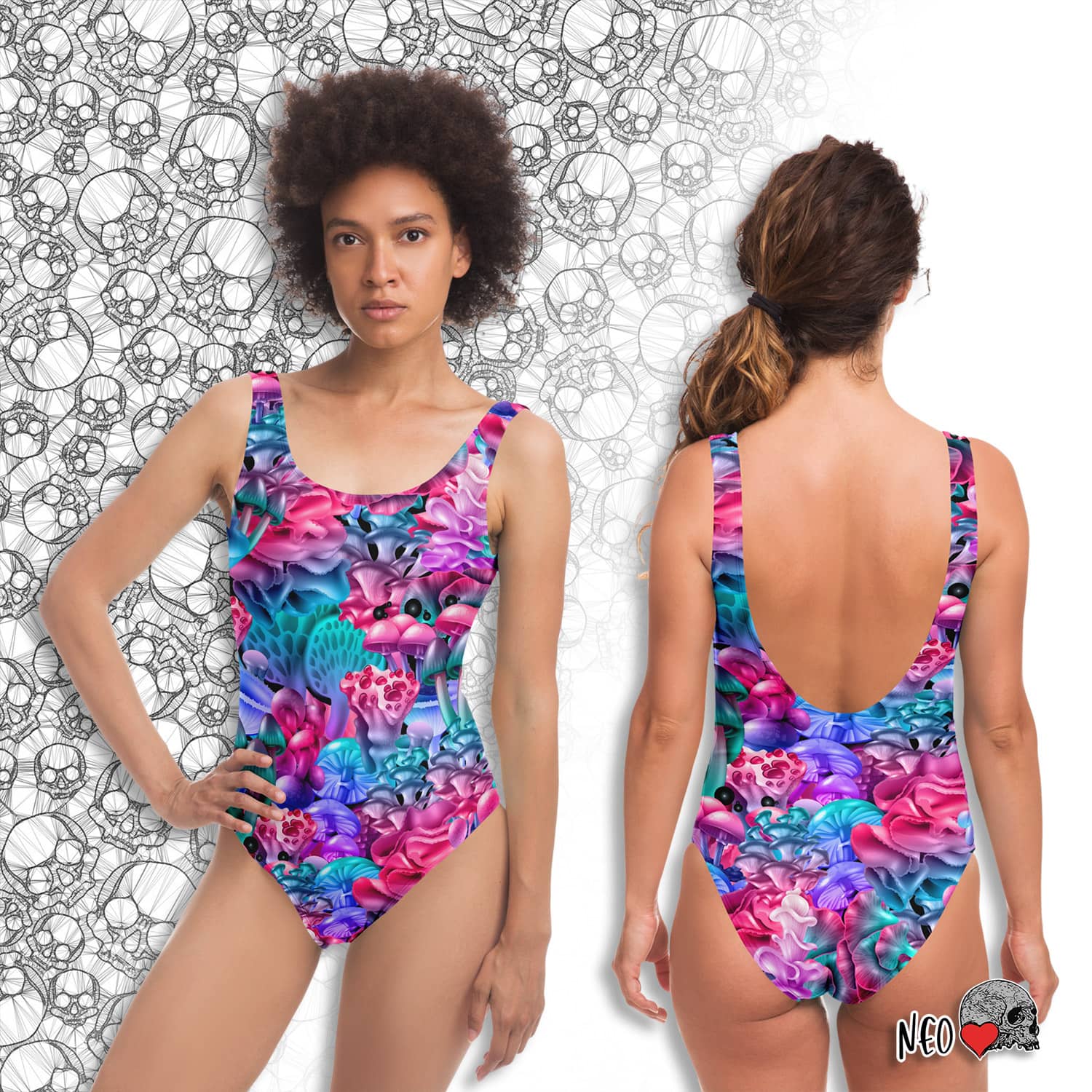 Magic Mushroom One-piece Swimsuit - NeoSkull