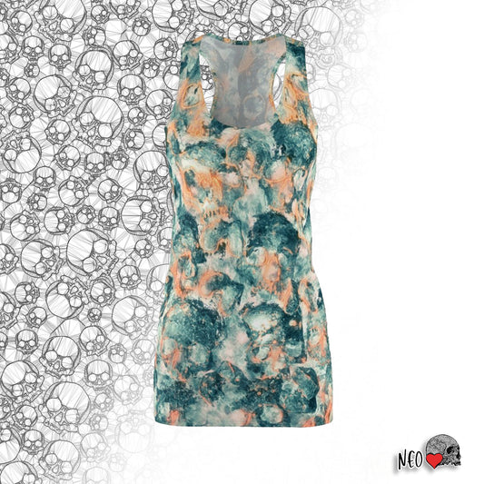 Marble Skull Dream Cut & Sew Racerback Dress - NeoSkull