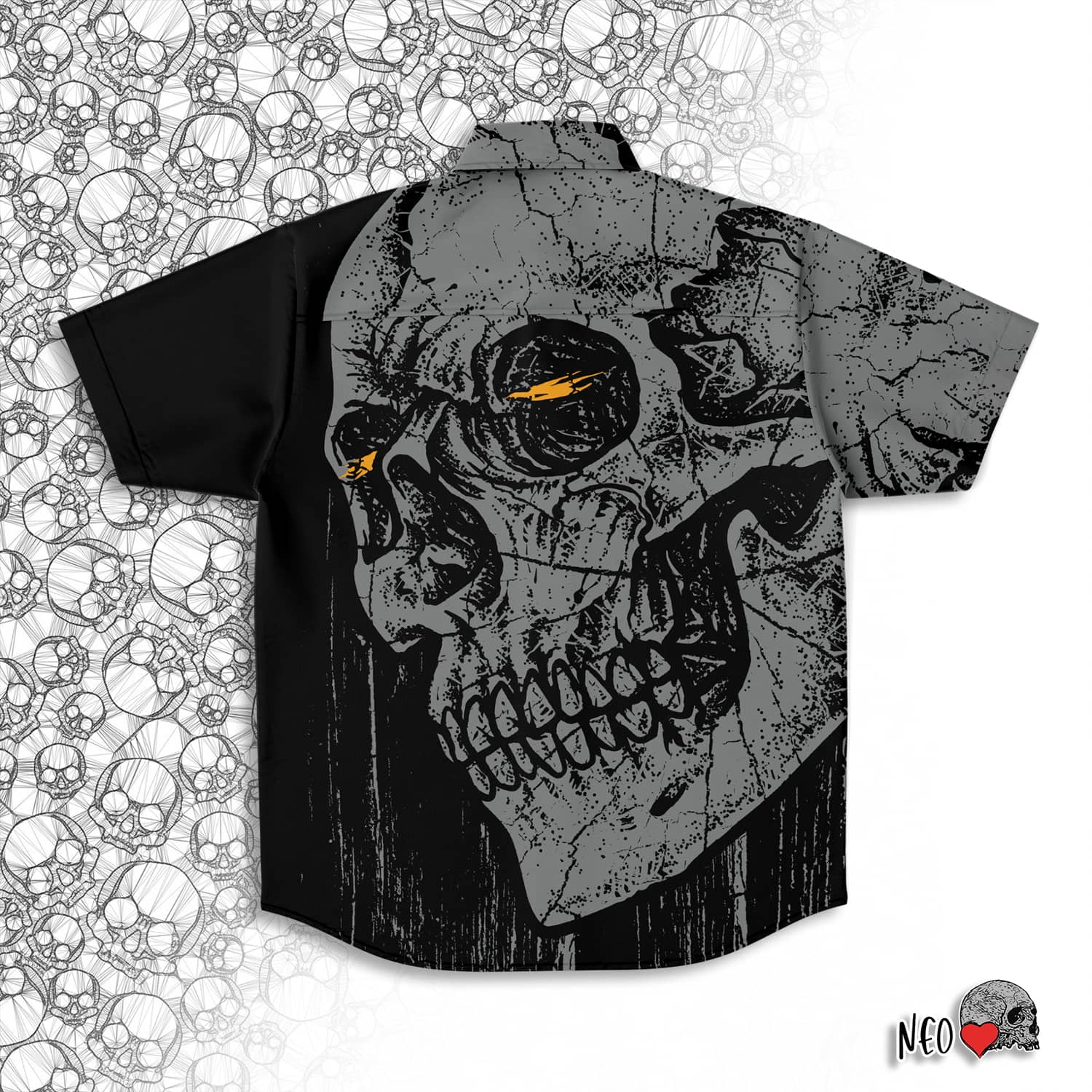 Observer Short Sleeve Button Down Shirt - NeoSkull